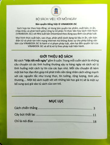  Combo 9 Cuốn Việc Tốt Mỗi Ngày ( Ân Cần + Chân Thành + Hãy Là Chính Mình + Kiên Trì + Lịch Sự + Rộng Lượng + Thận Trọng + Triu Mến + Tinh Thần Thể Thao ) 