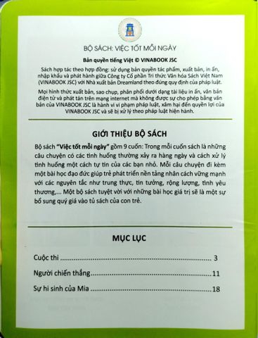  Combo 9 Cuốn Việc Tốt Mỗi Ngày ( Ân Cần + Chân Thành + Hãy Là Chính Mình + Kiên Trì + Lịch Sự + Rộng Lượng + Thận Trọng + Triu Mến + Tinh Thần Thể Thao ) 