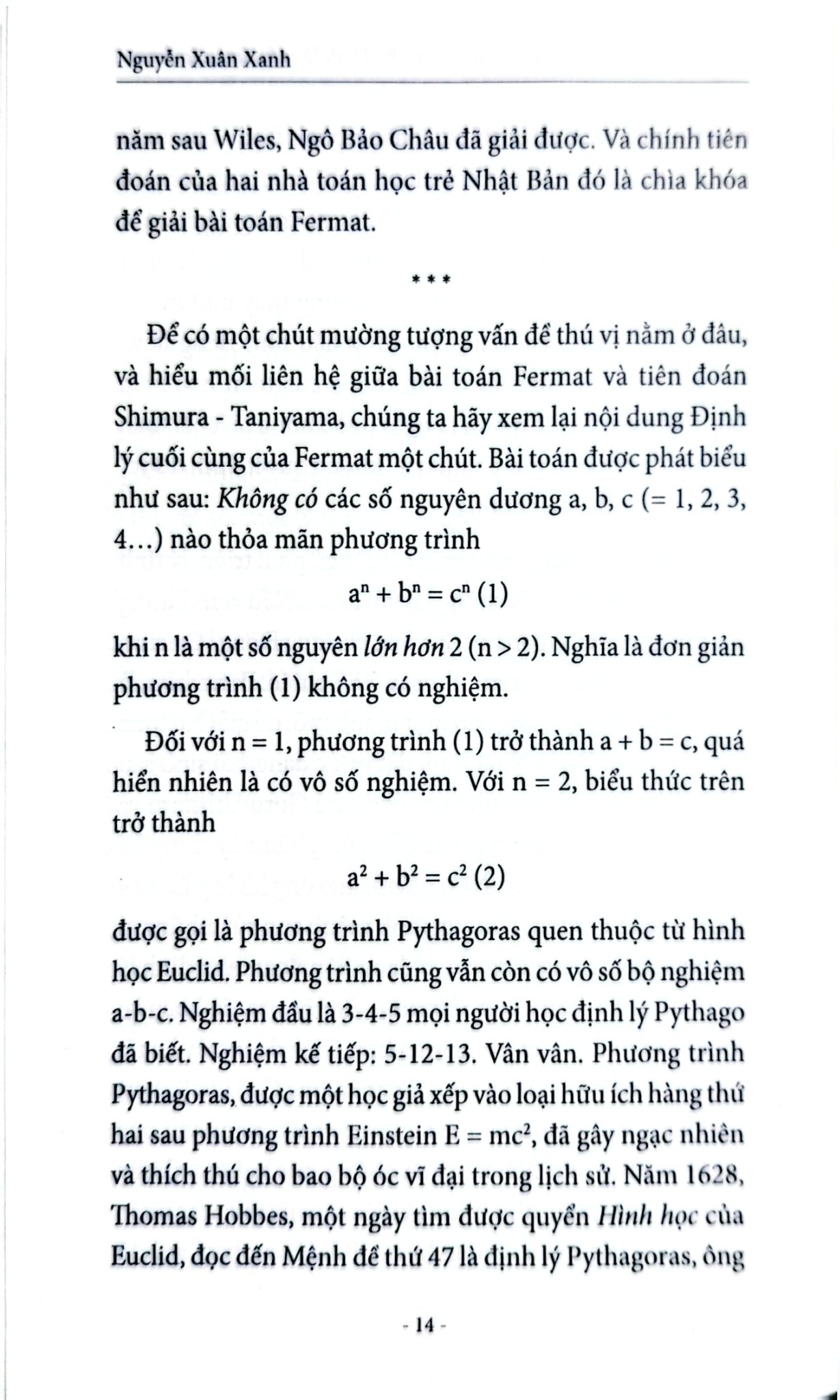 Định Lý Cuối Cùng Của Fermat - Lê Quang Ánh