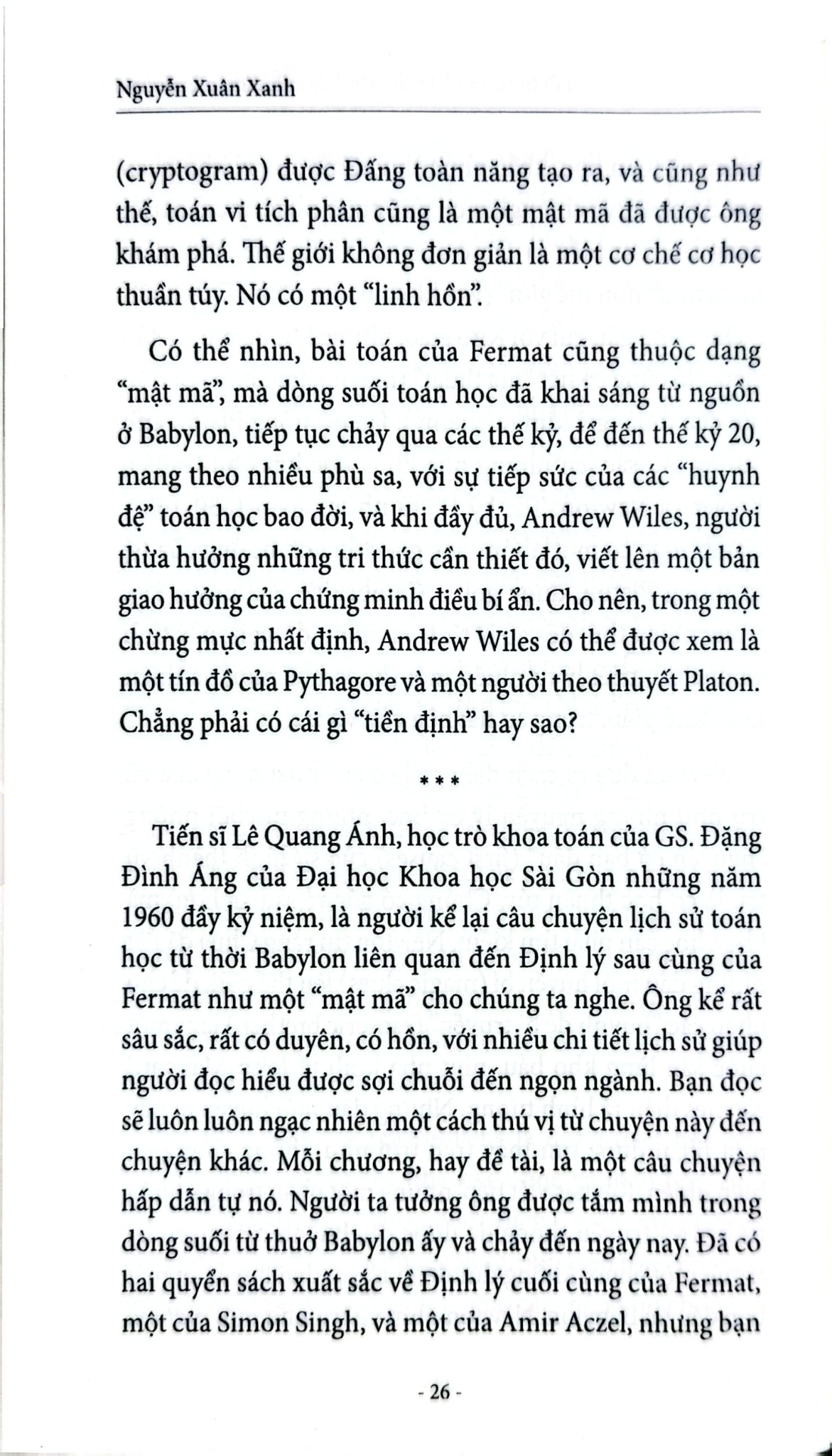 Định Lý Cuối Cùng Của Fermat - Lê Quang Ánh