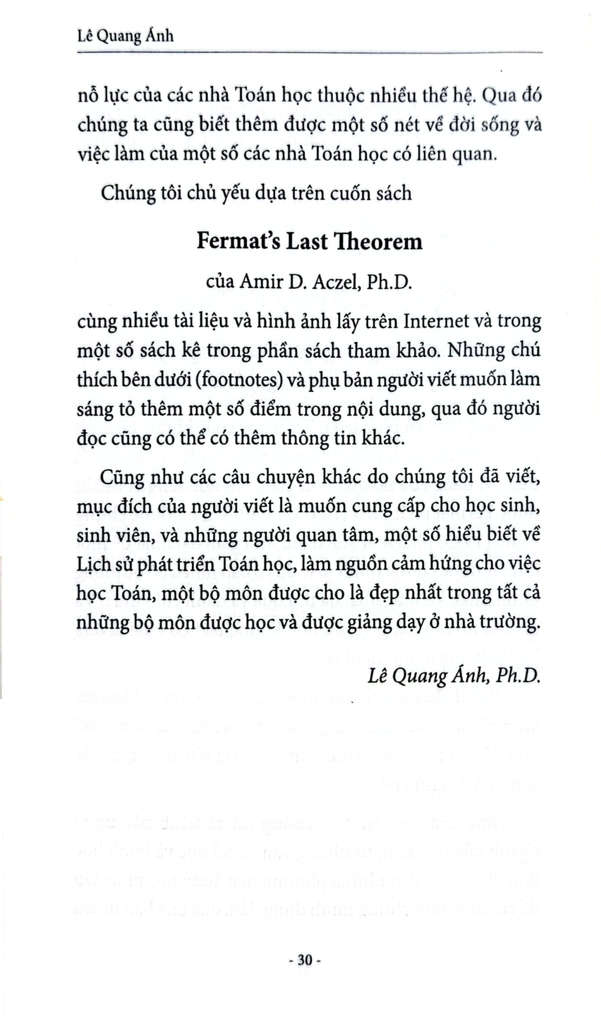 Định Lý Cuối Cùng Của Fermat - Lê Quang Ánh