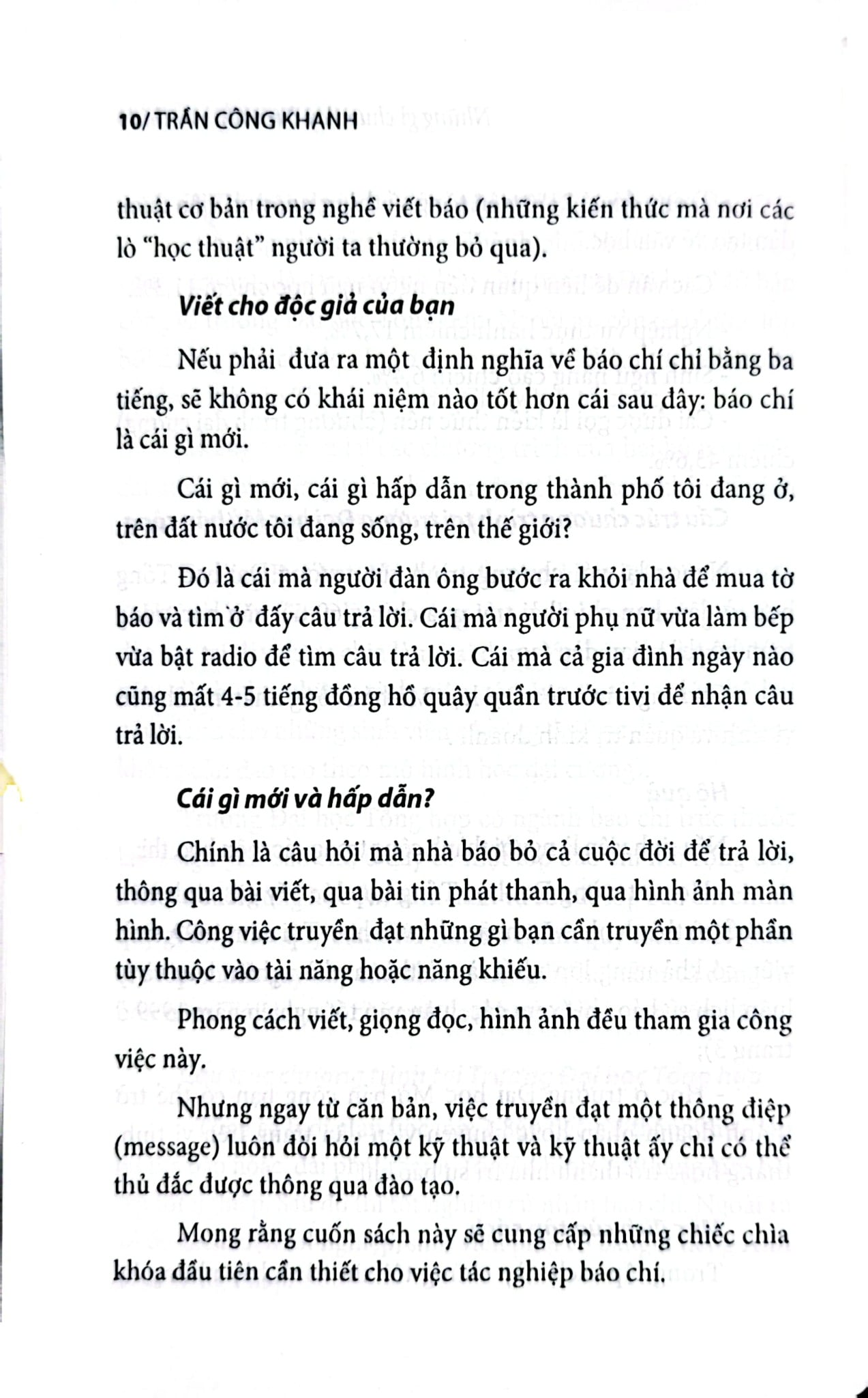 Những Gì Chưa Dạy Ở Trường Báo Chí - Trần Công Khanh