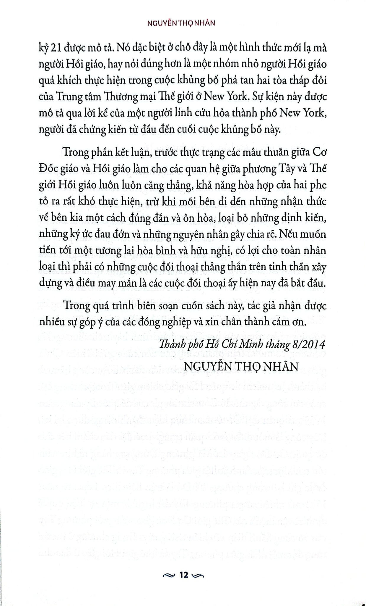 Lịch Sử Các Quan Hệ Giữa Phương Tây Và Thế Giới Hồi Giáo - Nguyễn Thọ Nhân