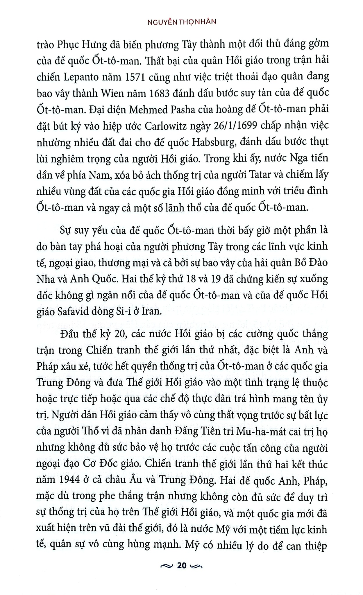 Lịch Sử Các Quan Hệ Giữa Phương Tây Và Thế Giới Hồi Giáo - Nguyễn Thọ Nhân