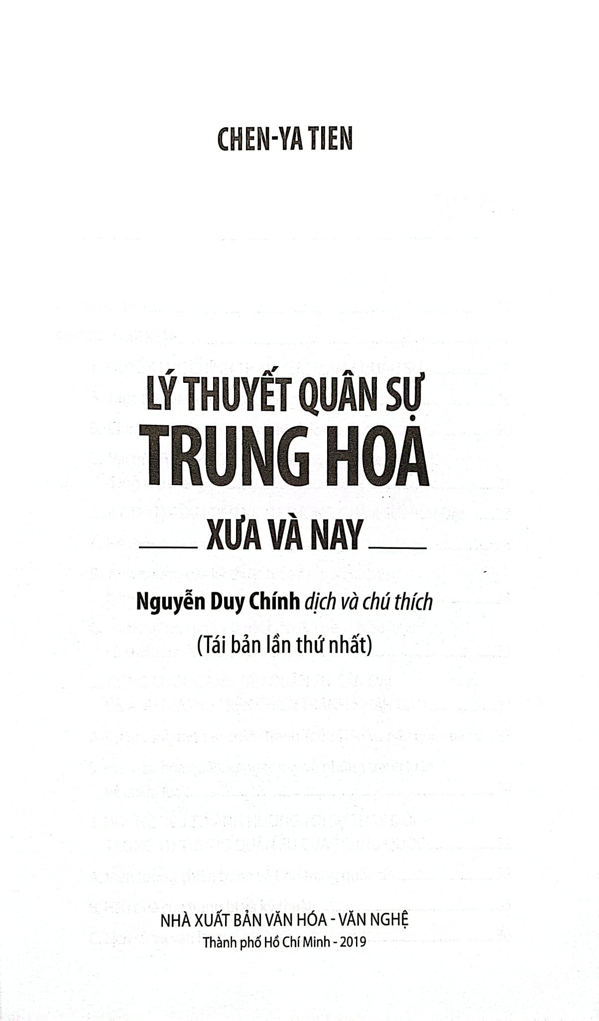 Lý Thuyết Quân Sự Trung Hoa Xưa Và Nay - Chen-Ya Tien