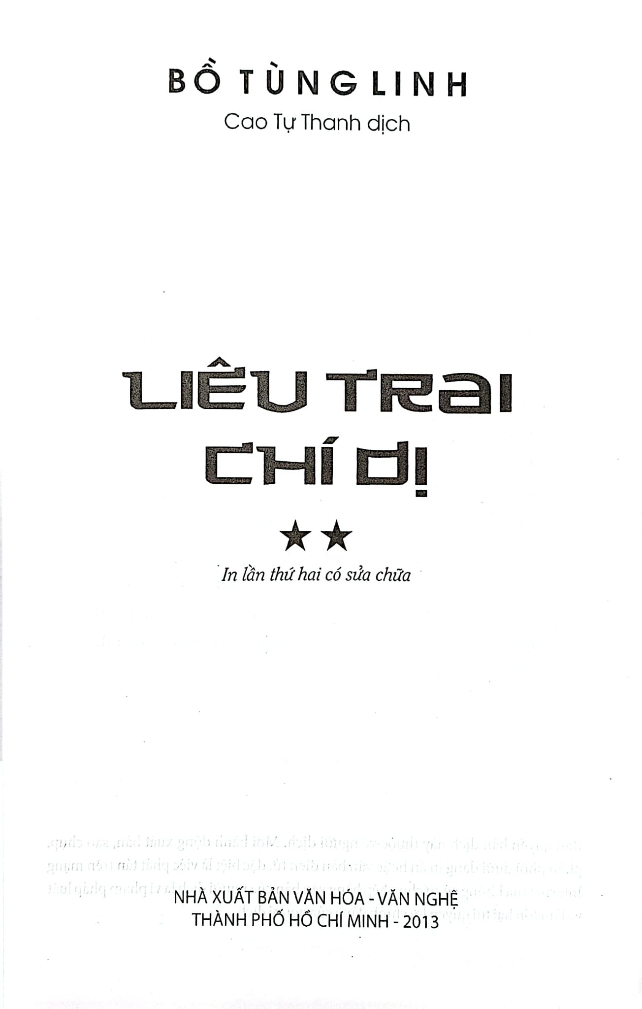 Liêu Trai Chí Dị - Tập 2 - Bồ Tùng Linh