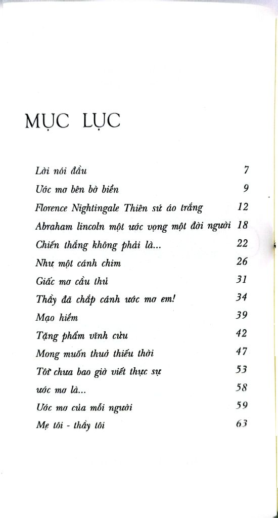  Những câu chuyện về: Khát vọng và ước mơ 