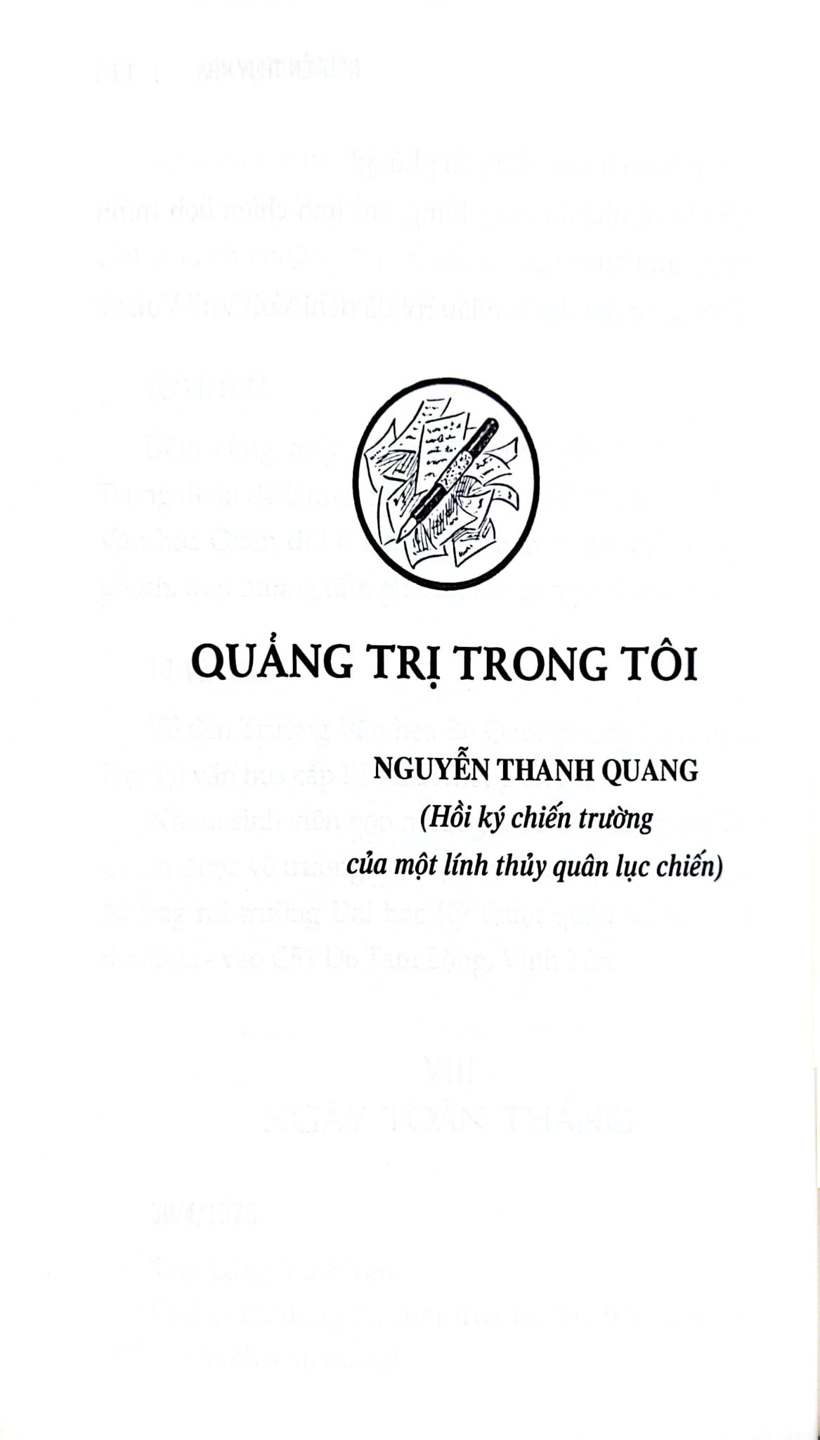 Hồi Ức Quảng Trị - 
Nguyễn Thụy Kha