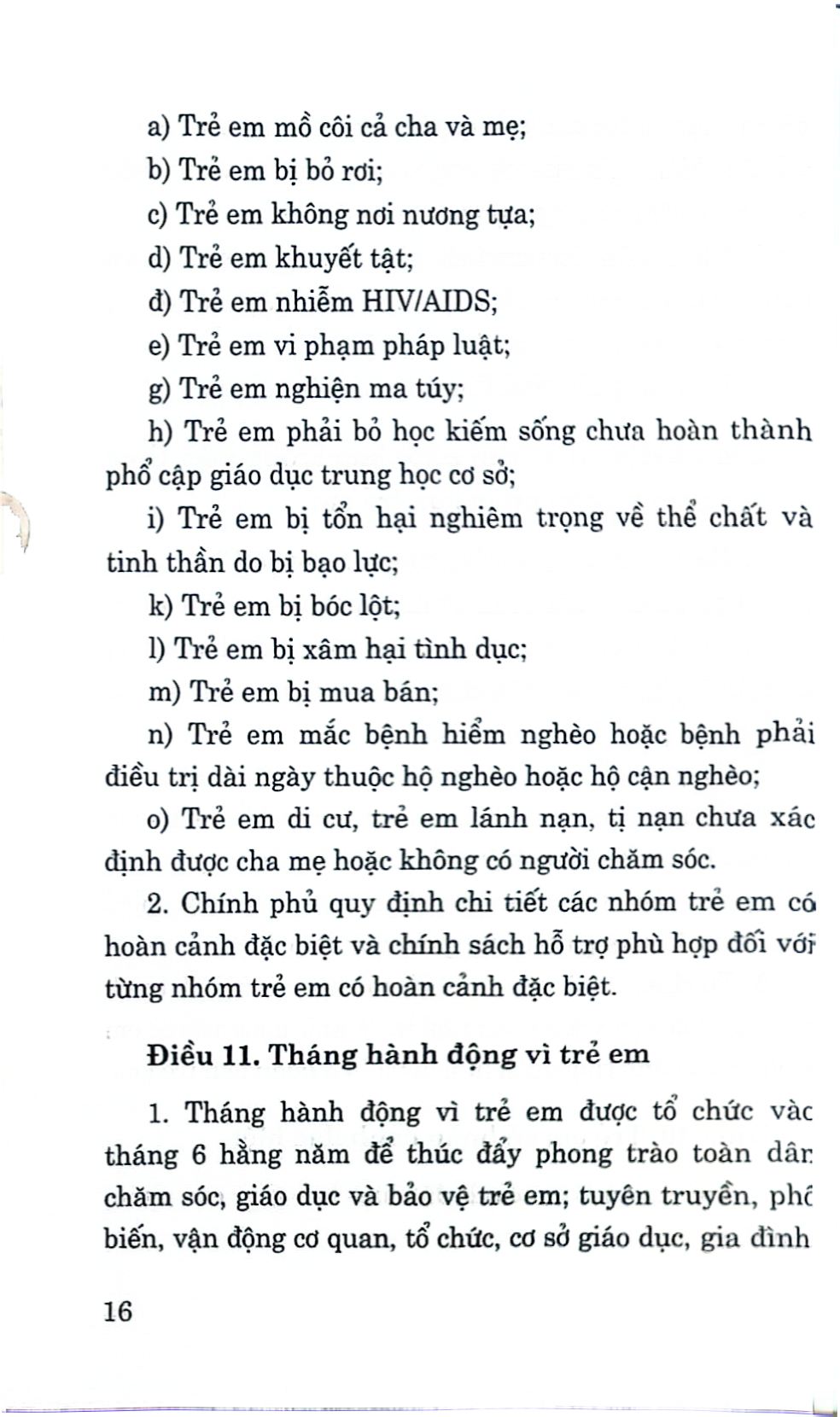 Luật Trẻ Em Năm 2016 (Sửa Đổi, Bổ Sung Năm 2018, 2024, 2025) - Quốc hội