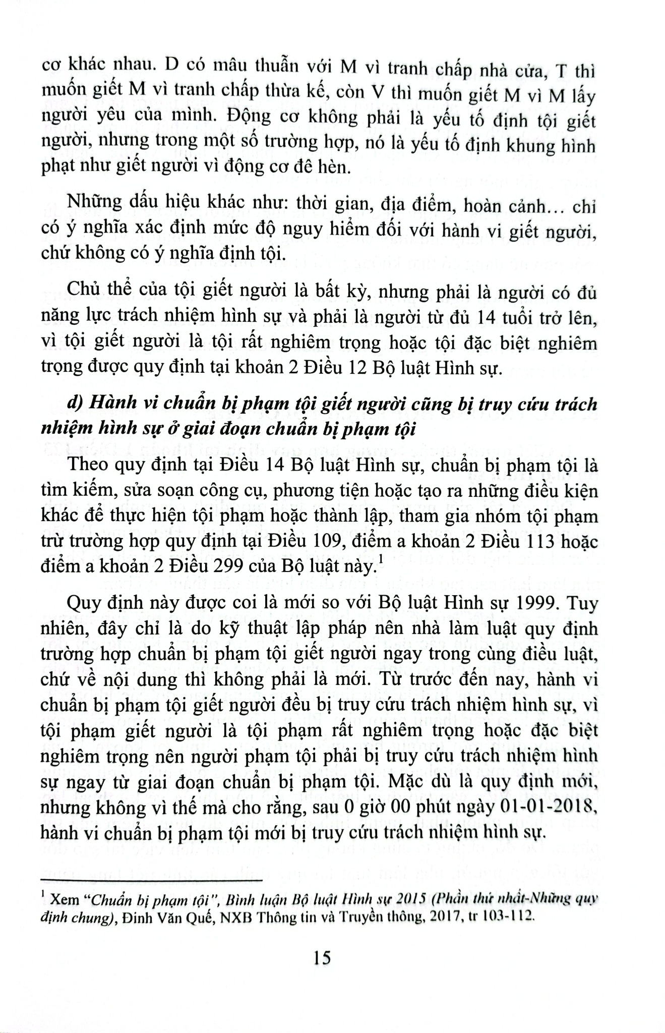 Bình Luận Bộ Luật Hình Sự 2015 - Phần 2 Các Tội Phạm - Chương XIV - Các Tội Xâm Phạm Tính Mạng, Sức Khỏe, Nhân Phẩm, Danh Dự Của Con Người (NXBLĐ) - Đinh Văn Quế