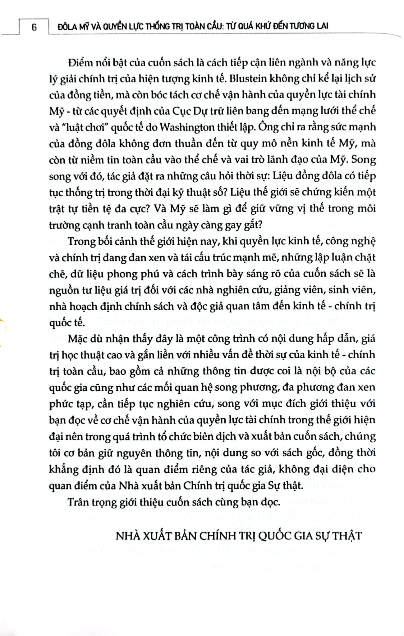 Đô La Mỹ Và Quyền Lực Thống Trị Toàn Cầu - Từ Quá Khứ Đến Tương Lai - Paul Blustein