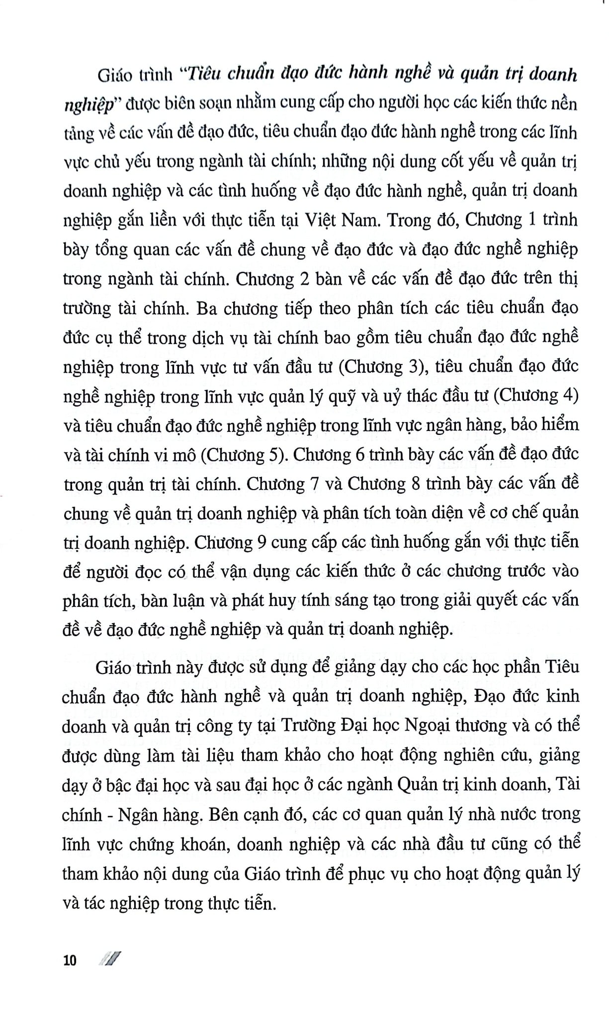 Giáo Trình Tiêu Chuẩn Đạo Đức Hành Nghề Và Quản Trị Doanh Nghiệp - Nhiều Tác Giả