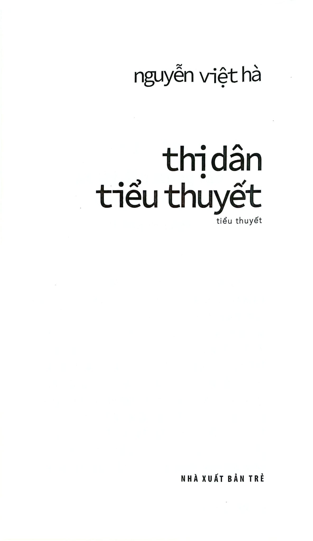 Thị Dân Tiểu Thuyết - Nguyễn Việt Hà
