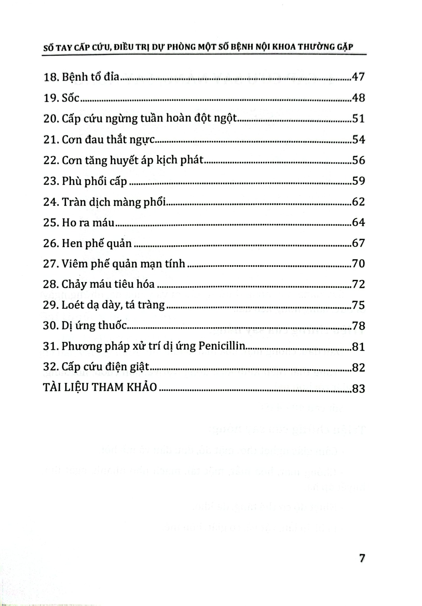 Sổ Tay Cấp Cứu, Điều Trị Dự Phòng Một Số Bệnh Nội Khoa Thường Gặp - ĐH Y Hà Nội