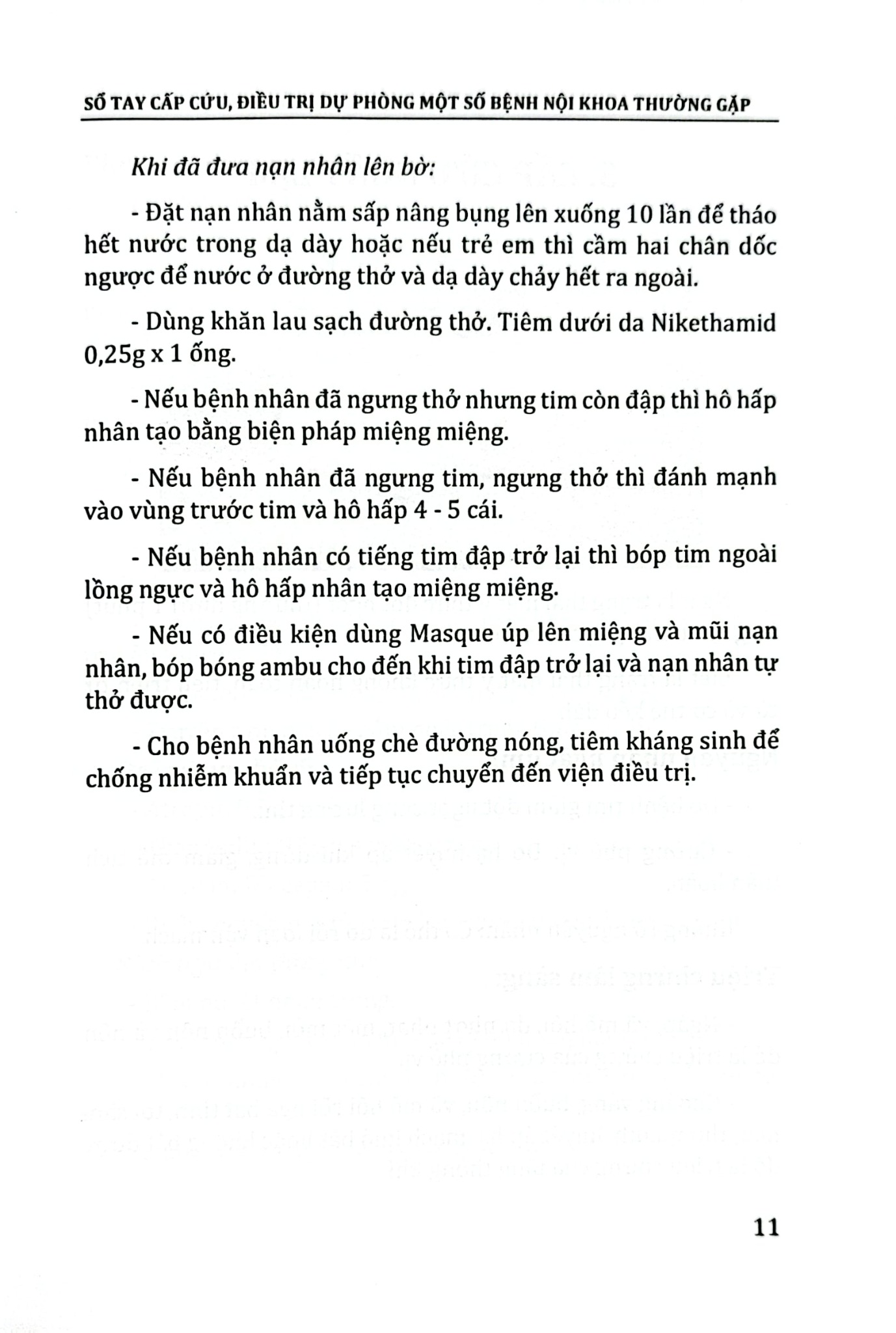 Sổ Tay Cấp Cứu, Điều Trị Dự Phòng Một Số Bệnh Nội Khoa Thường Gặp - ĐH Y Hà Nội