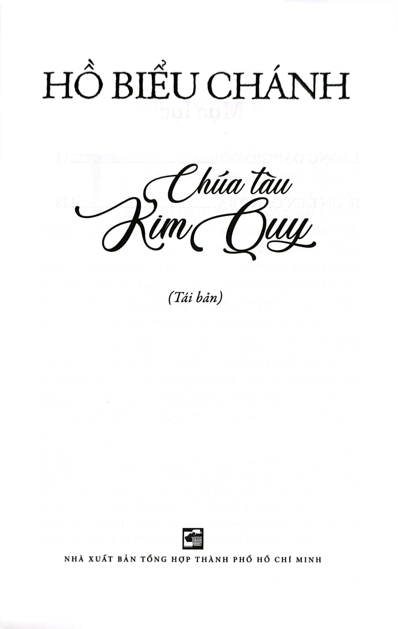 Chúa Tàu Kim Quy - Hồ Biểu Chánh