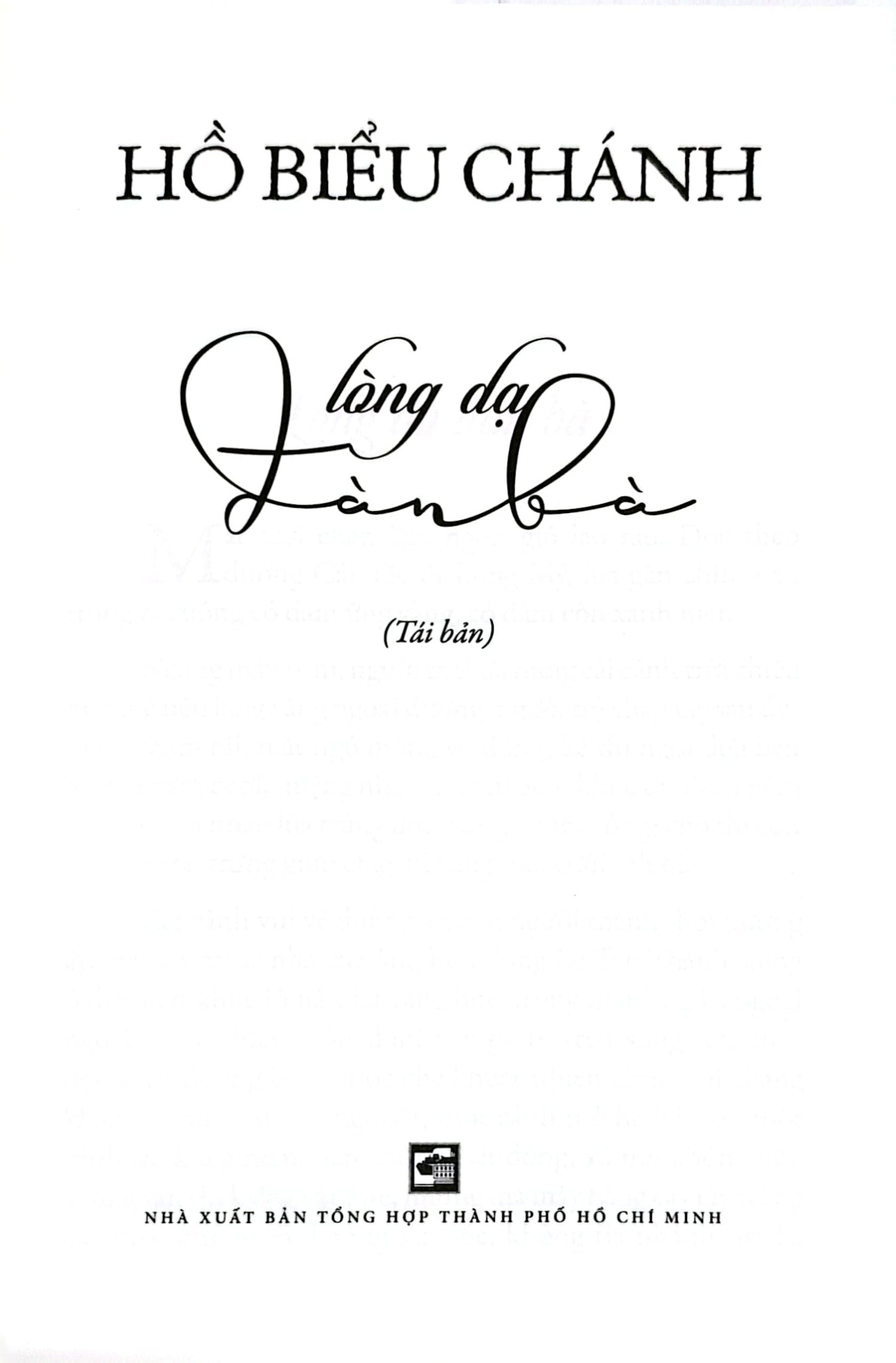 Lòng Dạ Đàn Bà - Hồ Biểu Chánh