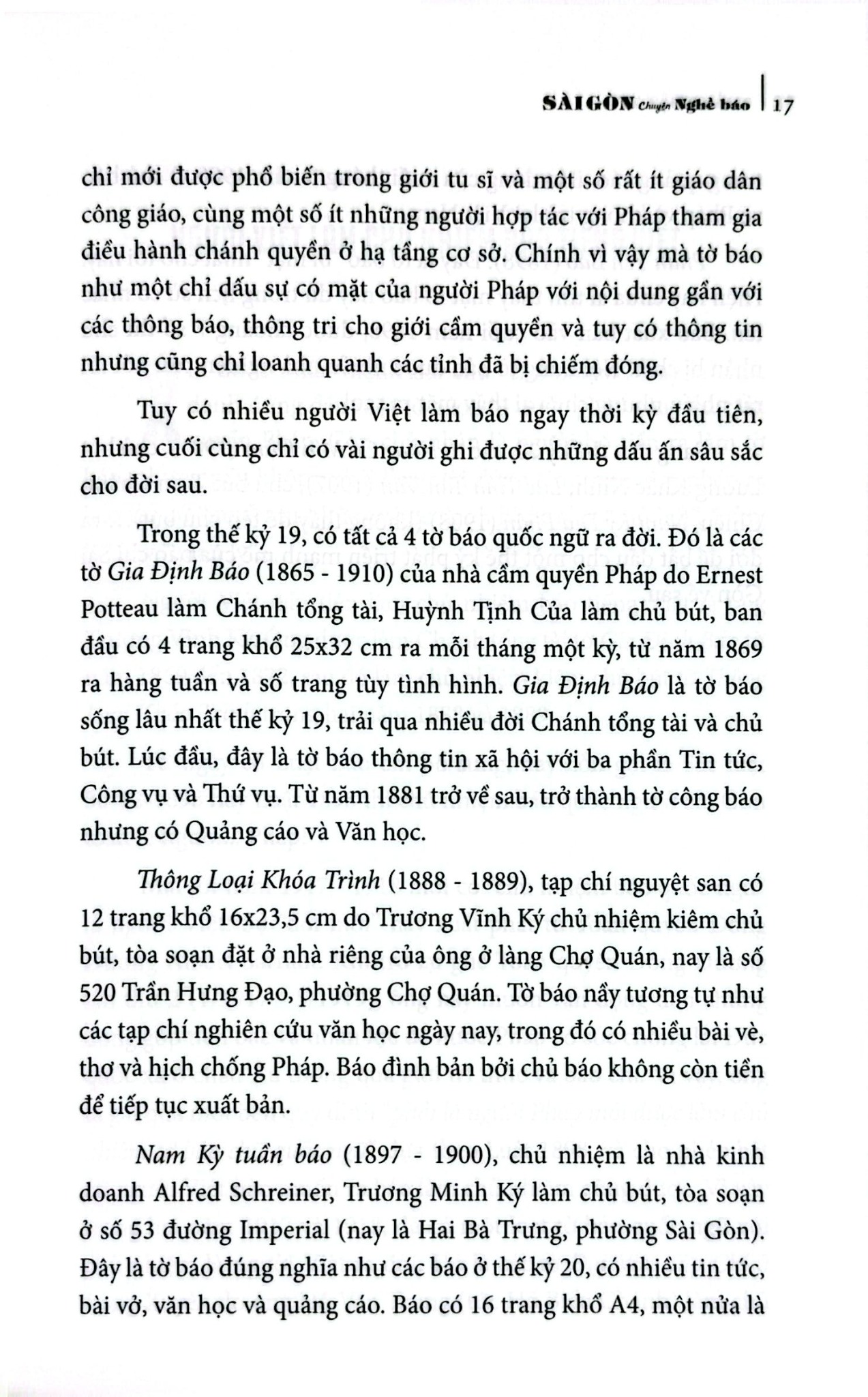 Sài Gòn Chuyện Nghề Báo - Biên Khảo - 
Trần Nhật Vy