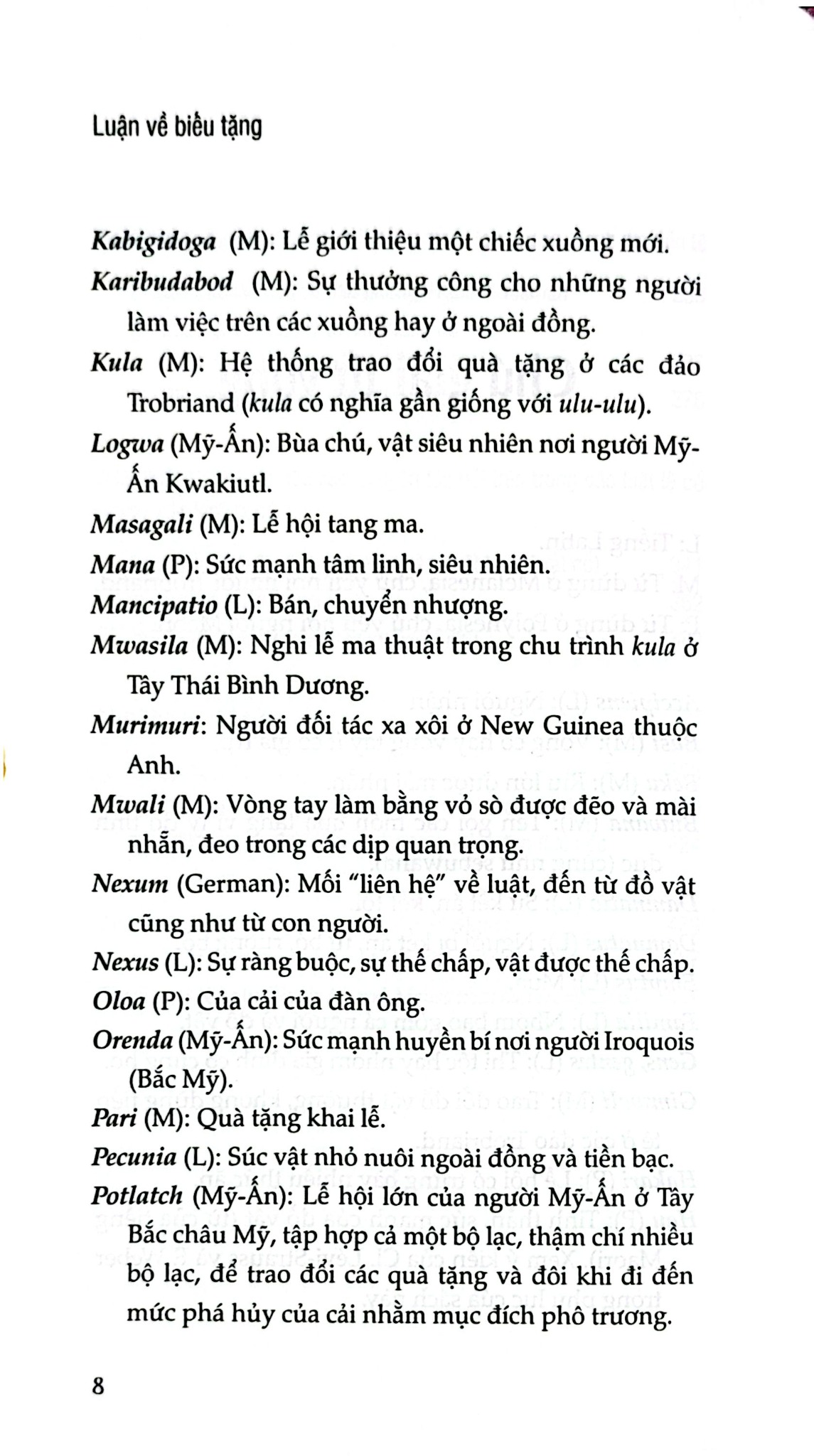 Luận Về Biếu Tặng - Hình Thức Và Lý Do Của Sự Trao Đổi Trong Các Xã Hội Cổ Sơ - Bìa Cứng -  Marcel Mauss