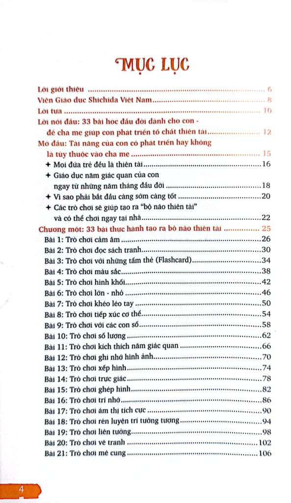 33 Bài Thực Hành Theo Phương Pháp Shichida - Giúp phát triển não bộ cho trẻ
