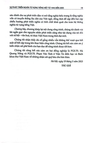  Sự Phát Triển Nghĩa Từ Vựng Tiếng Việt Từ 1945 Đến 2005 - Lê Quang Thiêm 