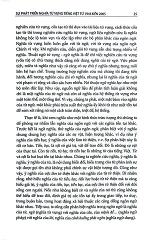  Sự Phát Triển Nghĩa Từ Vựng Tiếng Việt Từ 1945 Đến 2005 - Lê Quang Thiêm 