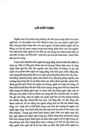  Sự Phát Triển Nghĩa Từ Vựng Tiếng Việt Từ 1945 Đến 2005 - Lê Quang Thiêm 
