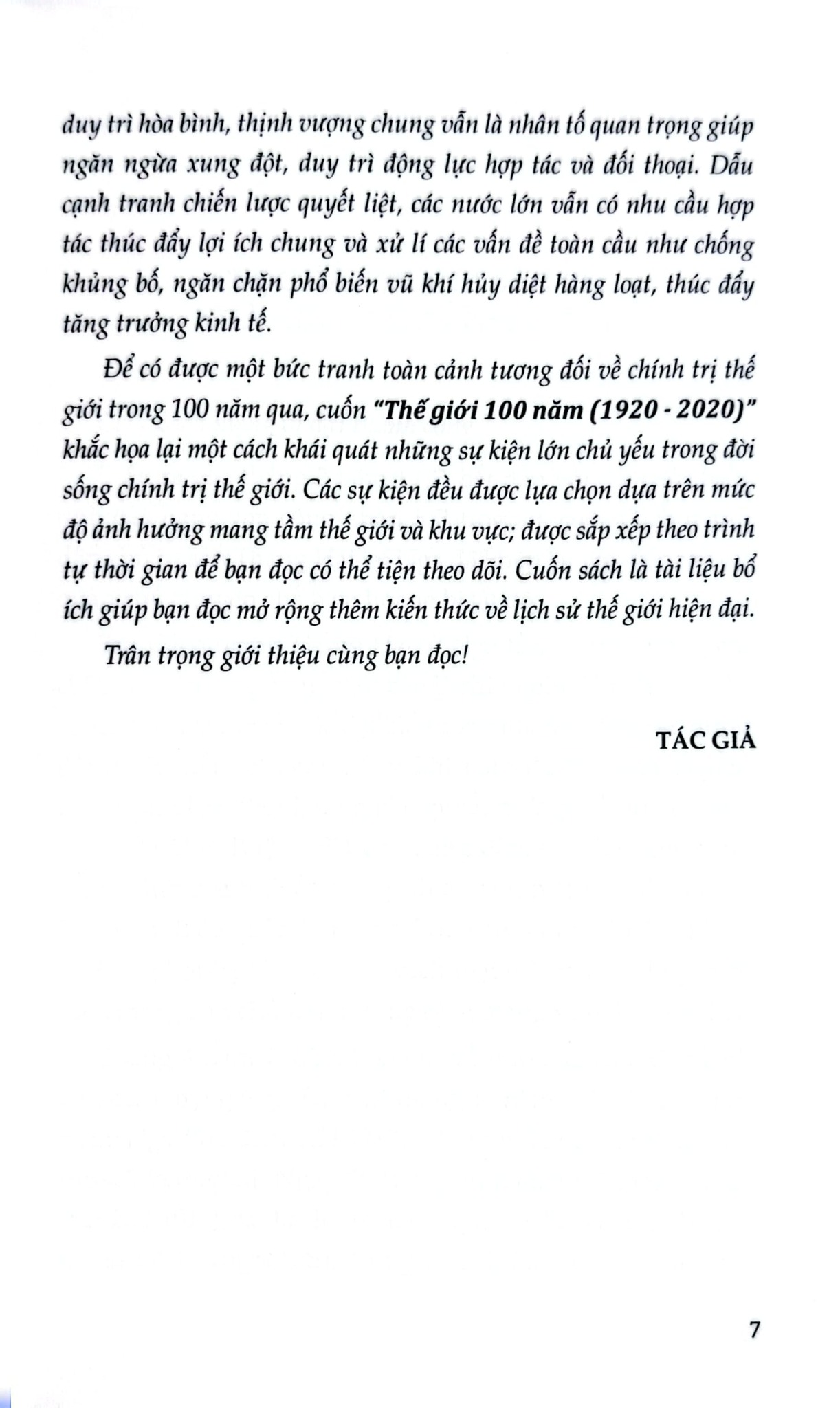 Thế Giới 100 Năm (1920 - 2020) - Nguyễn Đăng Song