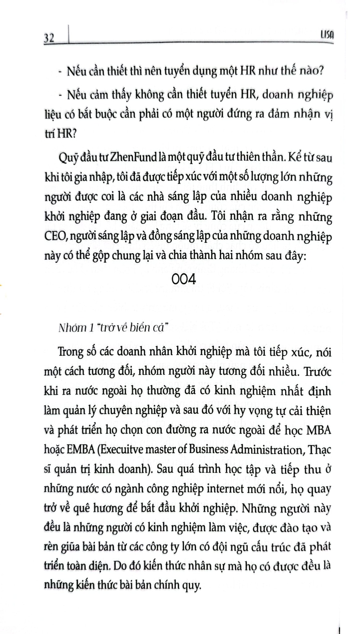 Khởi Nghiệp 4.0- Khởi Nghiệp Bắt Đầu Từ Việc Biết Dùng Người - Lisa, Bùi Quỳnh Vân
