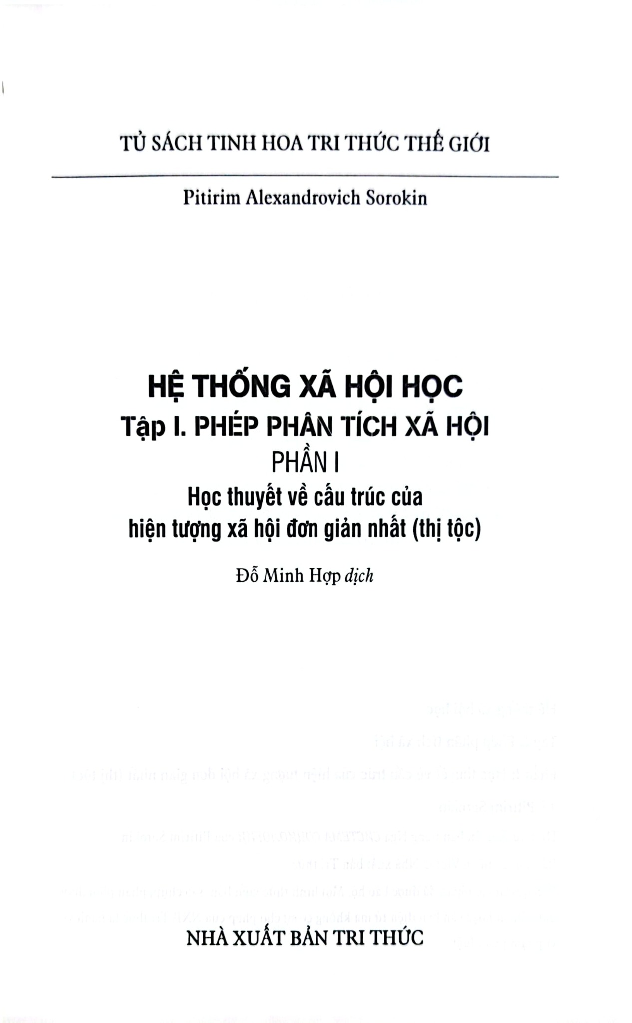 Hệ Thống Xã Hội Học - Pitirim Sorokin