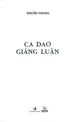 Ca Dao Giảng Luận - Thuần Phong