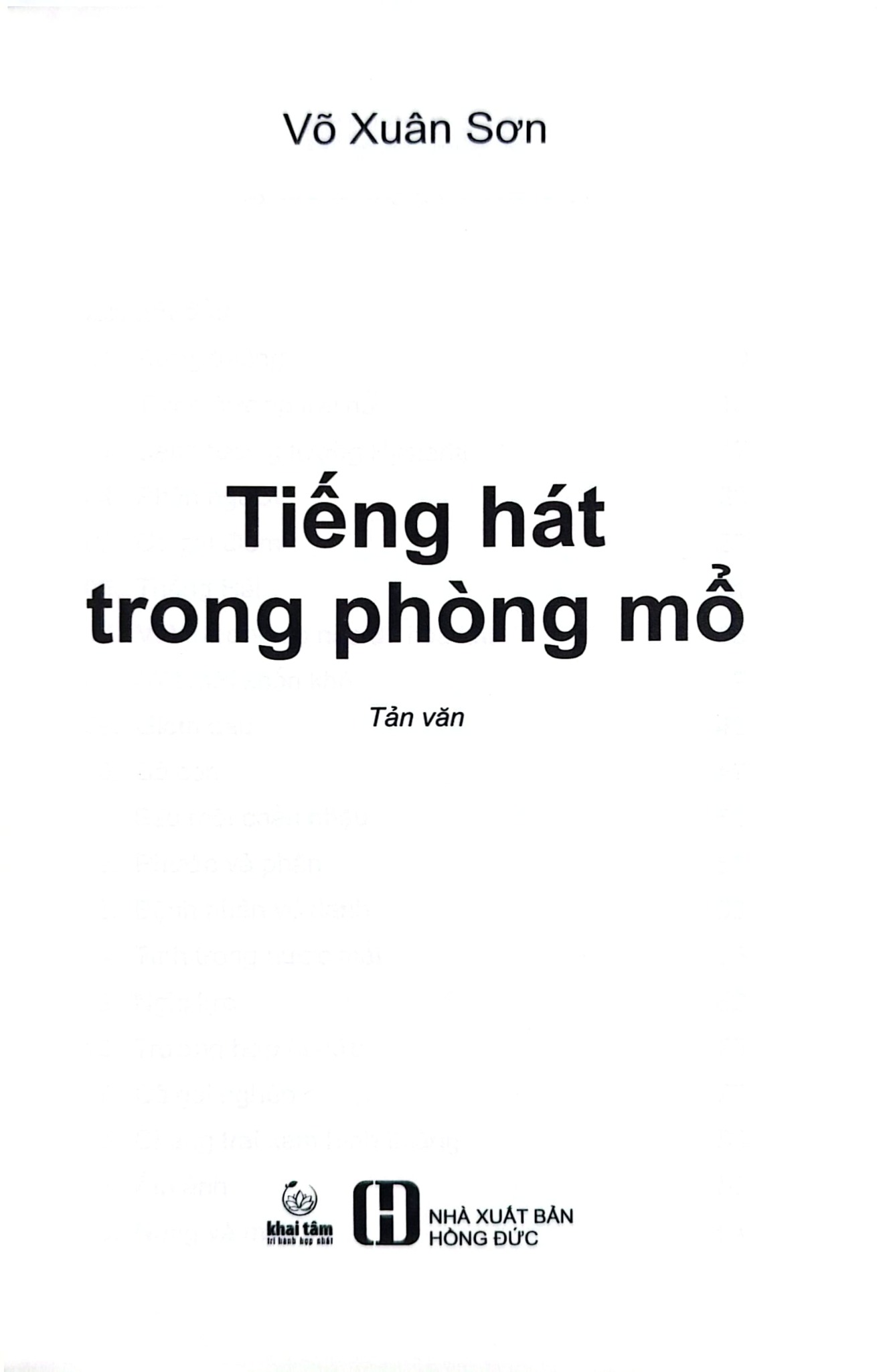 Tiếng Hát Trong Phòng Mổ - Tập 1 - Võ Xuân Sơn