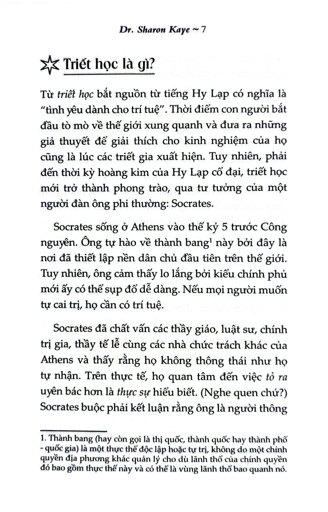 Khởi Sự Triết Học - Từ Athens Tới AI - Dr. Sharon Kaye