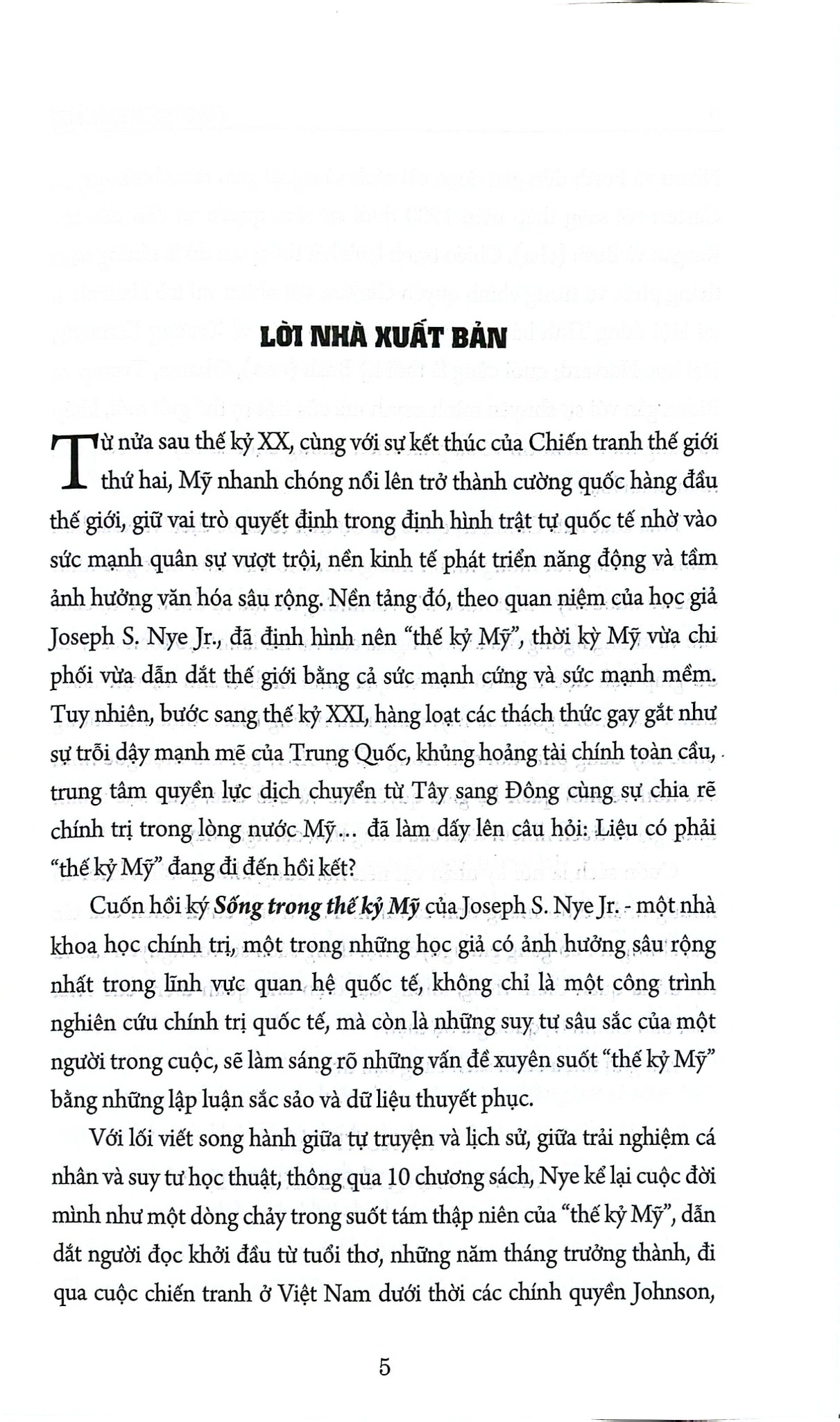 Sống Trong Thế Kỷ Mỹ - Joseph S. Nye Jr.