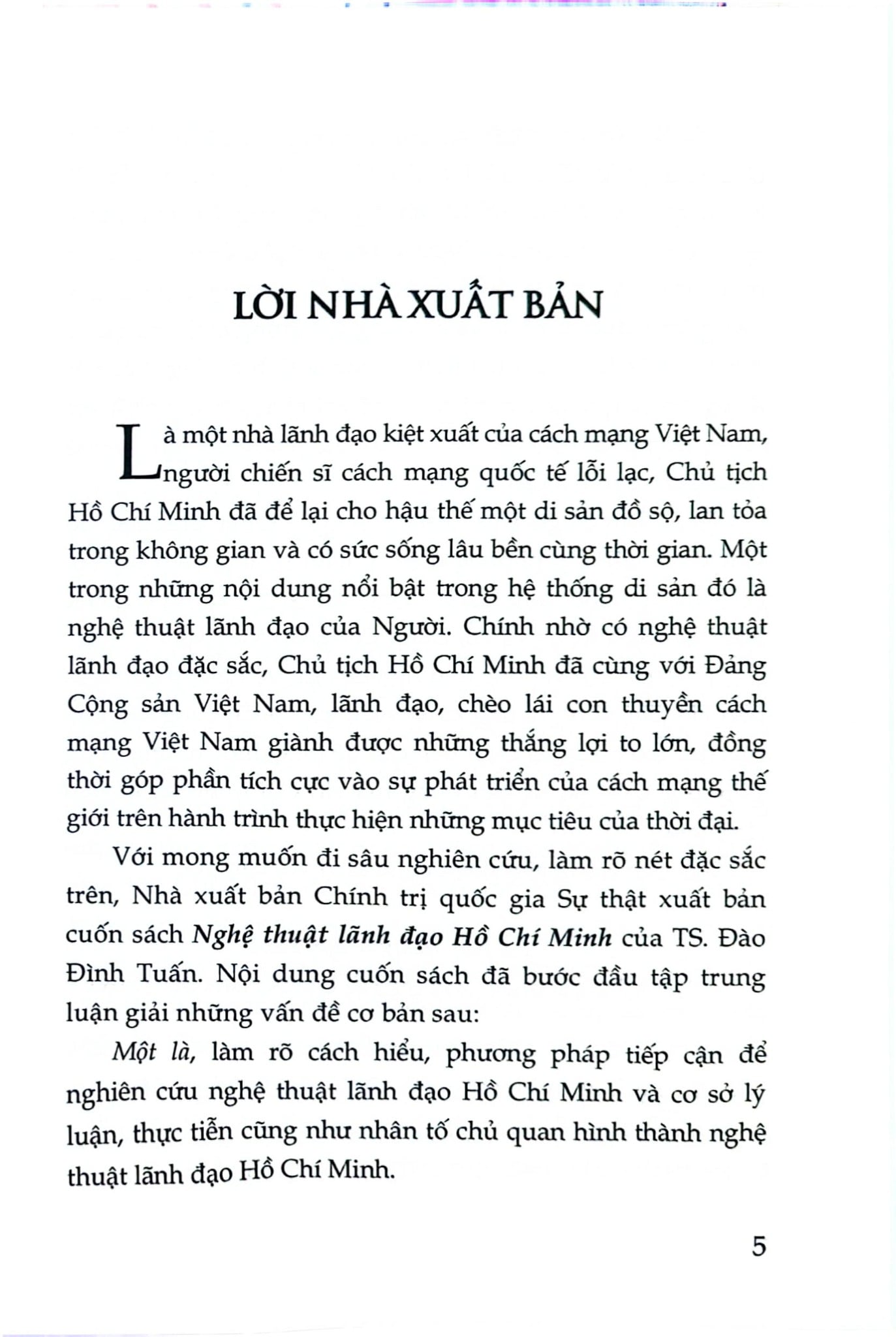 Nghệ Thuật Lãnh Đạo Hồ Chí Minh - TS. Đào Đình Tuấn (XB 2024)
