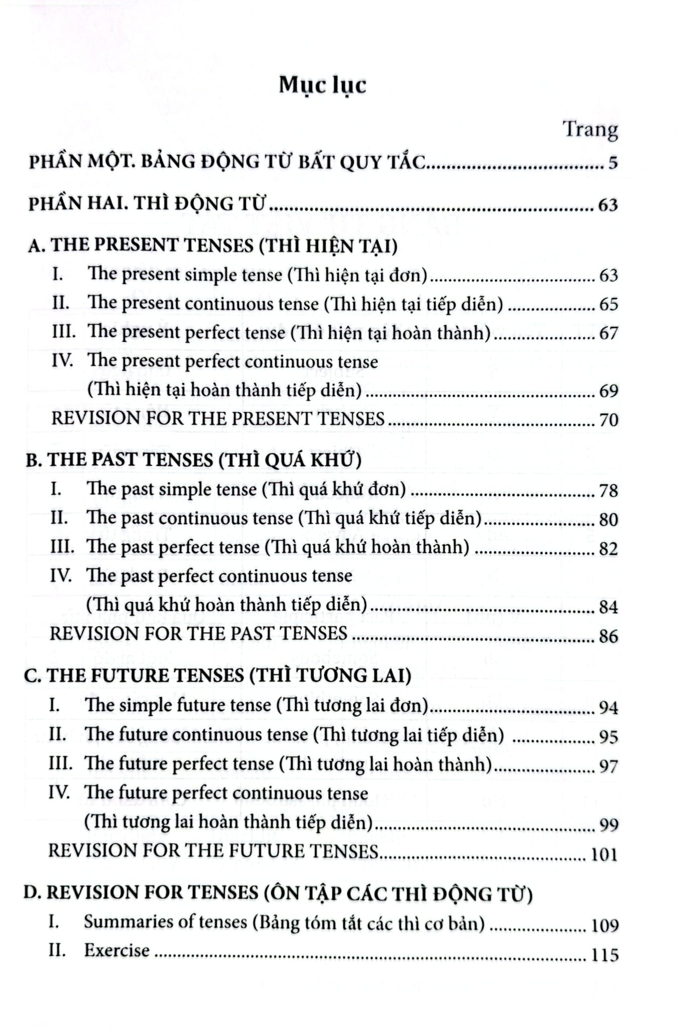 600 Động Từ Bất Quy Tắc & Cách Dùng Các Thì Trong
Tiếng Anh - Trang Anh