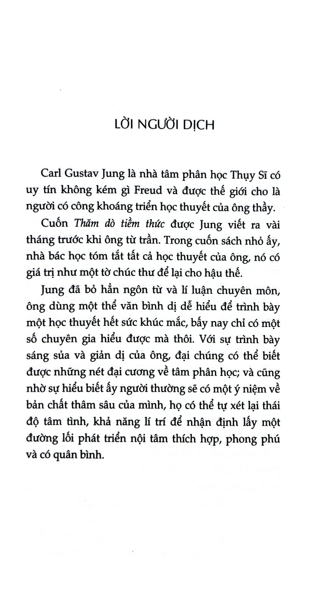 Thăm Dò Tiềm Thức  - Carl Gustav Jung