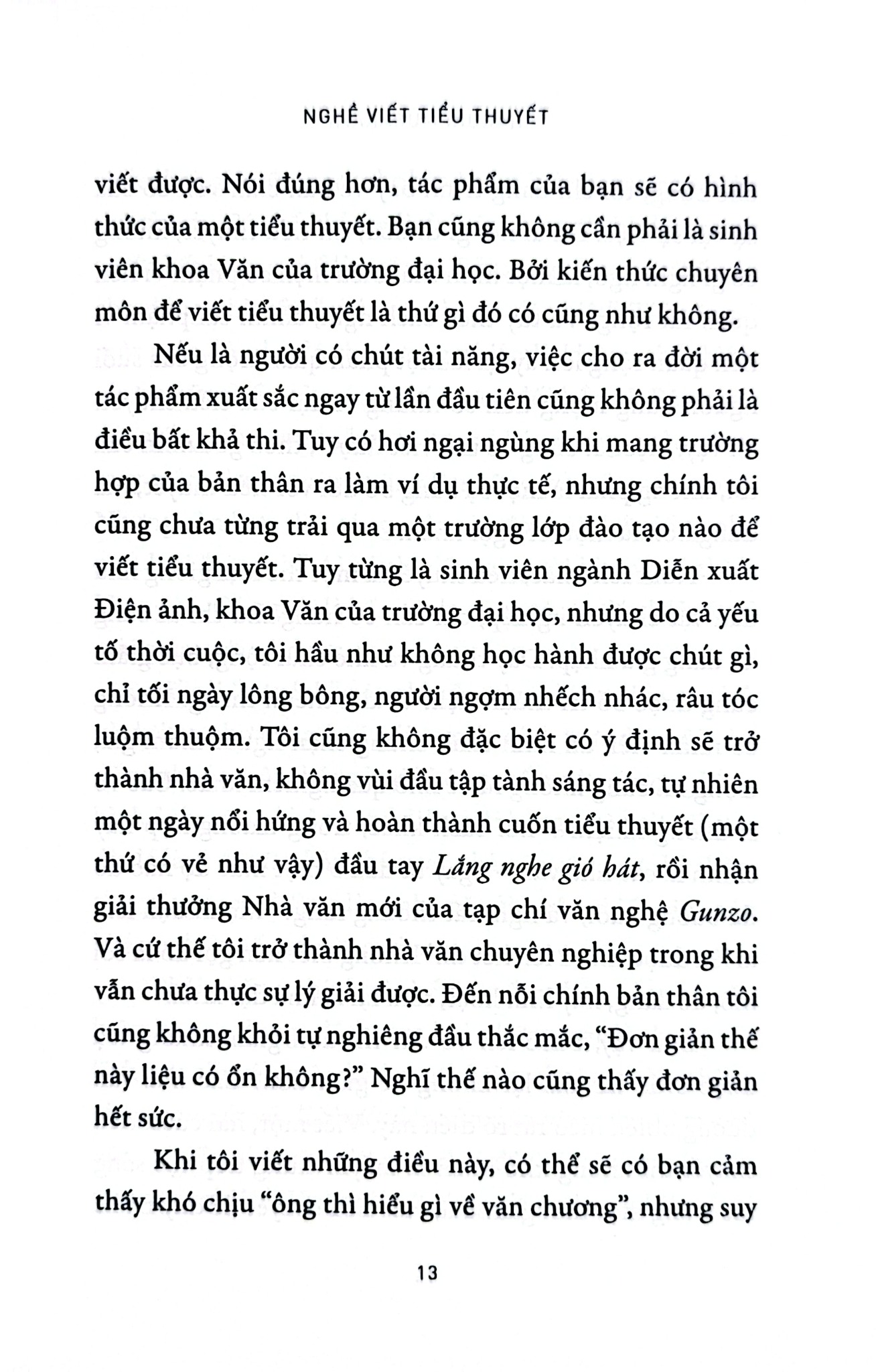 Nghề Viết Tiểu Thuyết - 
Haruki Murakami