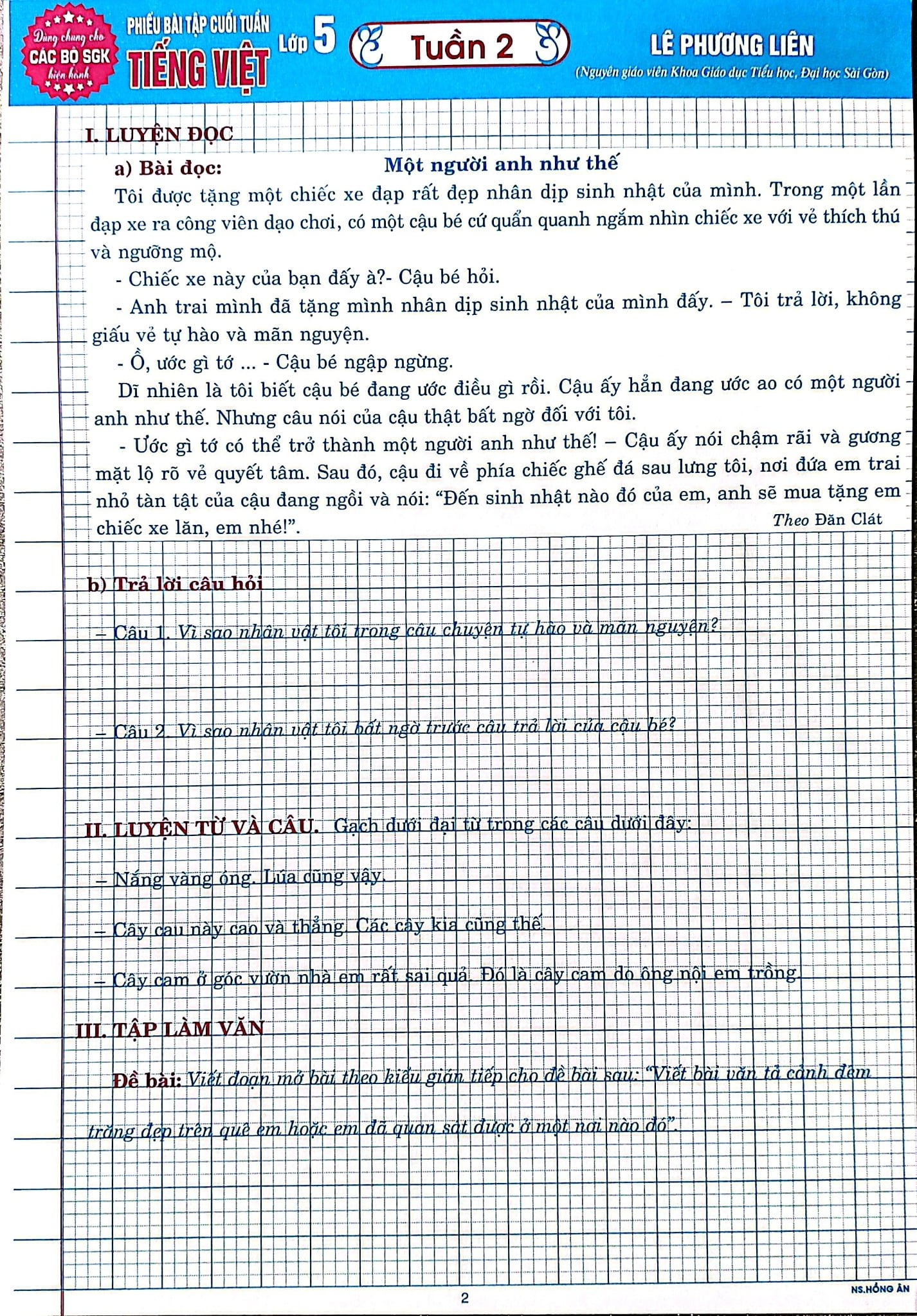 Phiếu Bài Tập Cuối Tuần Tiếng Việt 5 (Dùng Chung Cho Các Bộ Sgk Hiện Hành) - Lê Phương Liên