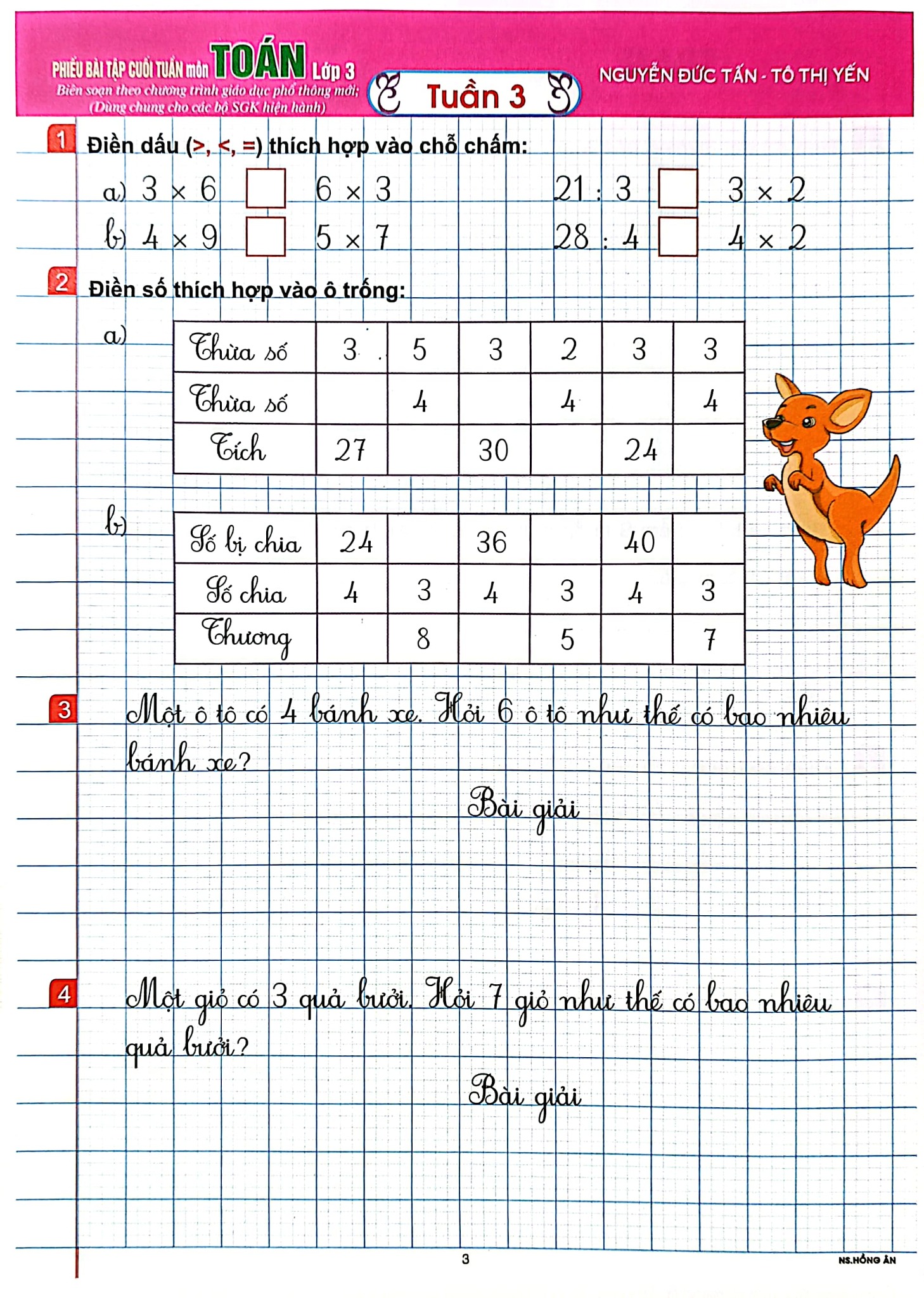 Phiếu Bài Tập Cuối Tuần Môn Toán Lớp 3 (Biên Soạn Theo Chương Trình Gdpt Mới) - Tô Thị Yến, 
Nguyễn Đức Tấn
