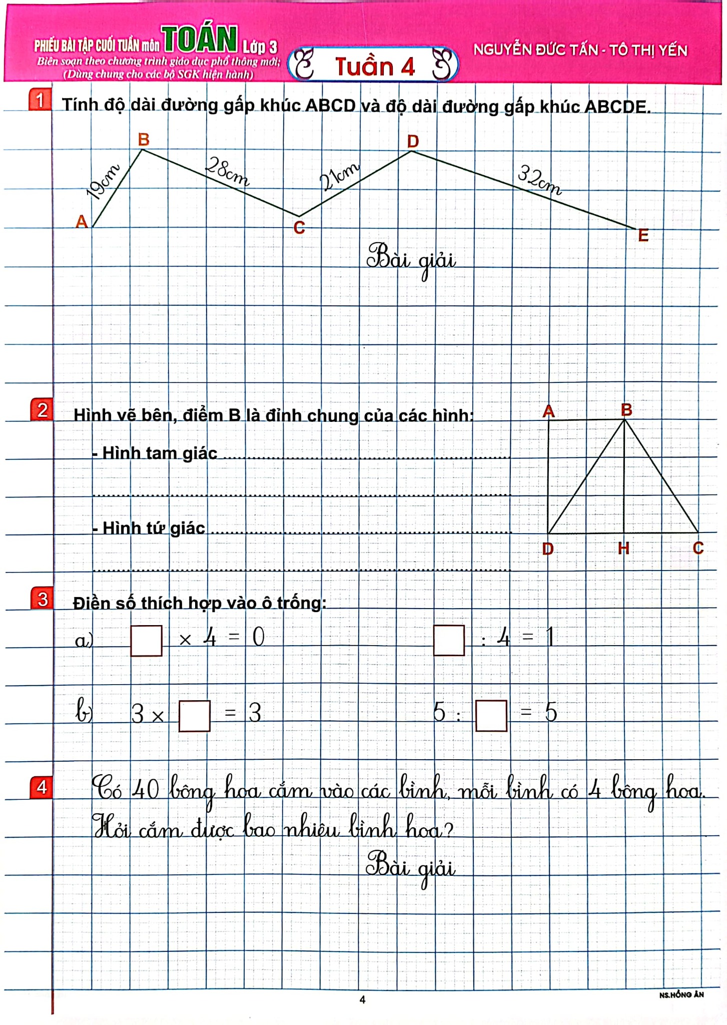 Phiếu Bài Tập Cuối Tuần Môn Toán Lớp 3 (Biên Soạn Theo Chương Trình Gdpt Mới) - Tô Thị Yến, 
Nguyễn Đức Tấn