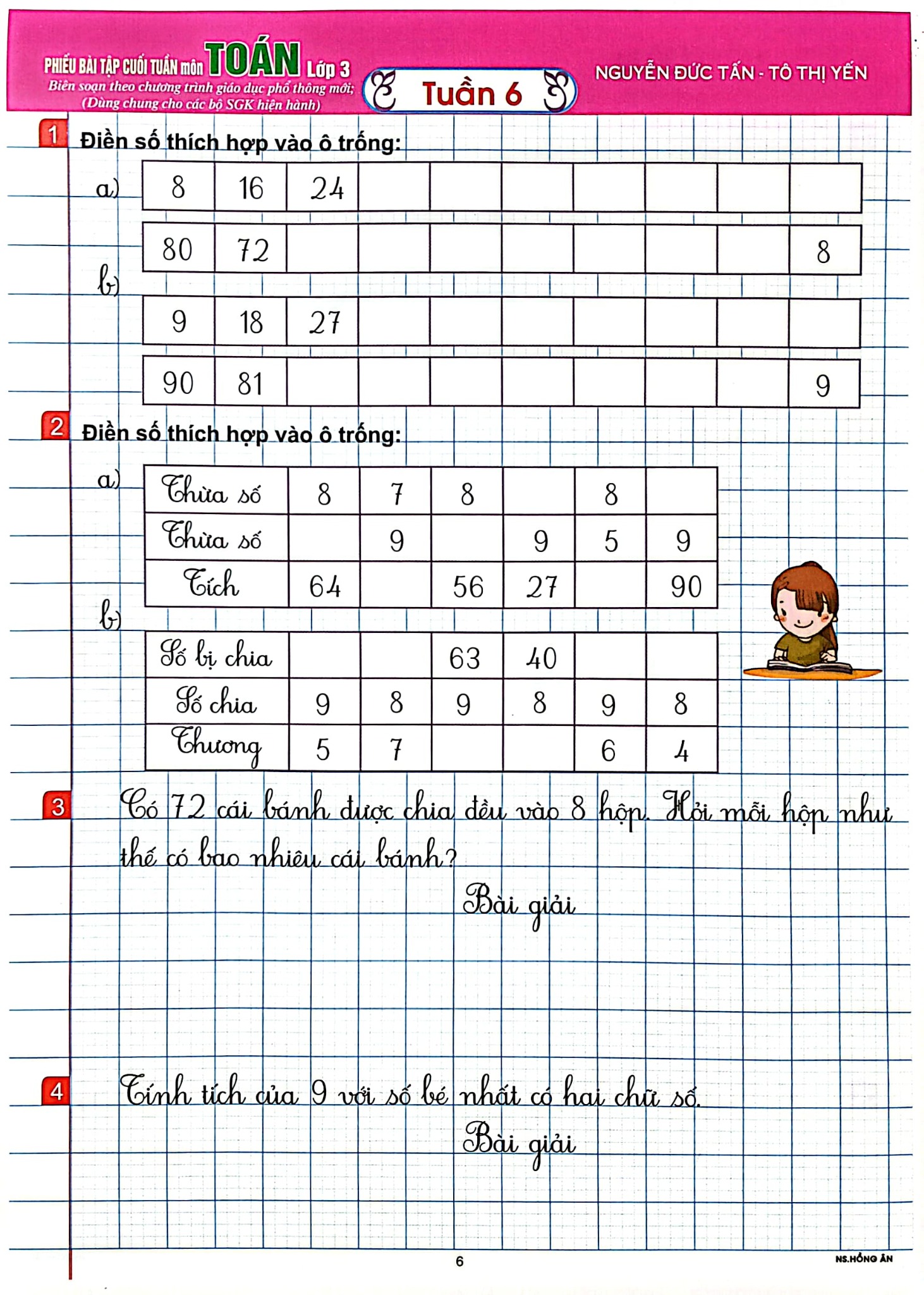 Phiếu Bài Tập Cuối Tuần Môn Toán Lớp 3 (Biên Soạn Theo Chương Trình Gdpt Mới) - Tô Thị Yến, 
Nguyễn Đức Tấn