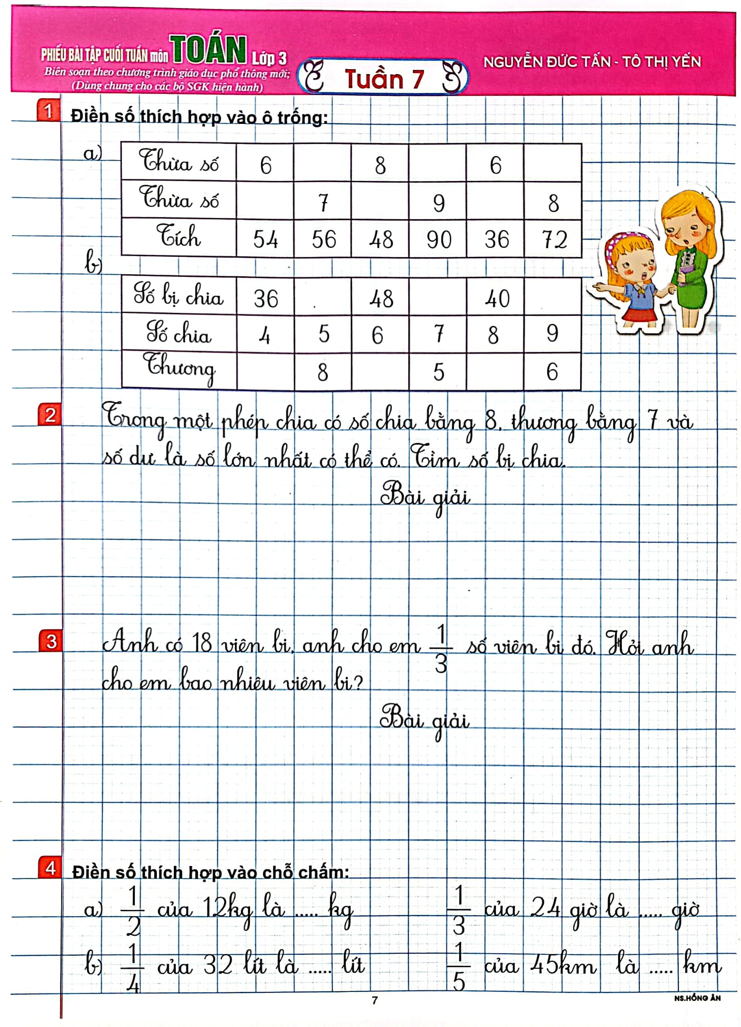 Phiếu Bài Tập Cuối Tuần Môn Toán Lớp 3 (Biên Soạn Theo Chương Trình Gdpt Mới) - Tô Thị Yến, 
Nguyễn Đức Tấn