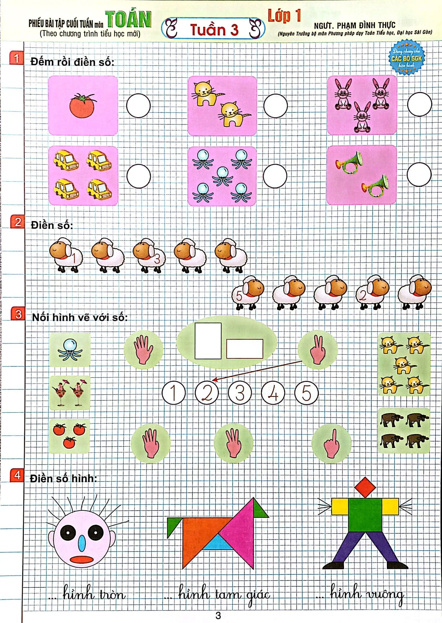 Phiếu Bài Tập Cuối Tuần Môn Toán Lớp 1 (Dùng Chung Cho Các Bộ Sgk Hiện Hành) - Phạm Đình Thực