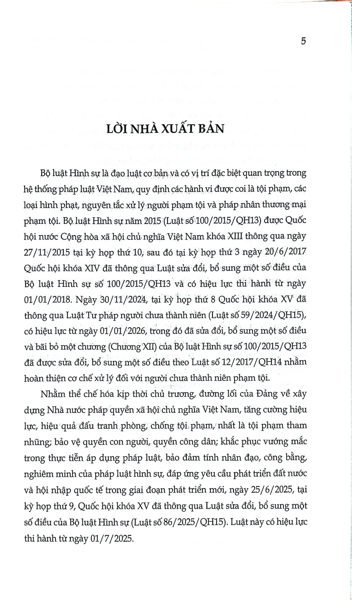 Bình Luận Những Điểm Mới Của Bộ Luật Hình Sự Năm 2015, Sửa Đổi, Bổ Sung Năm 2017, 2024, 2025 (CTQG) - PGS. TS. Nguyễn Thanh Thuỷ ( Chủ biên)