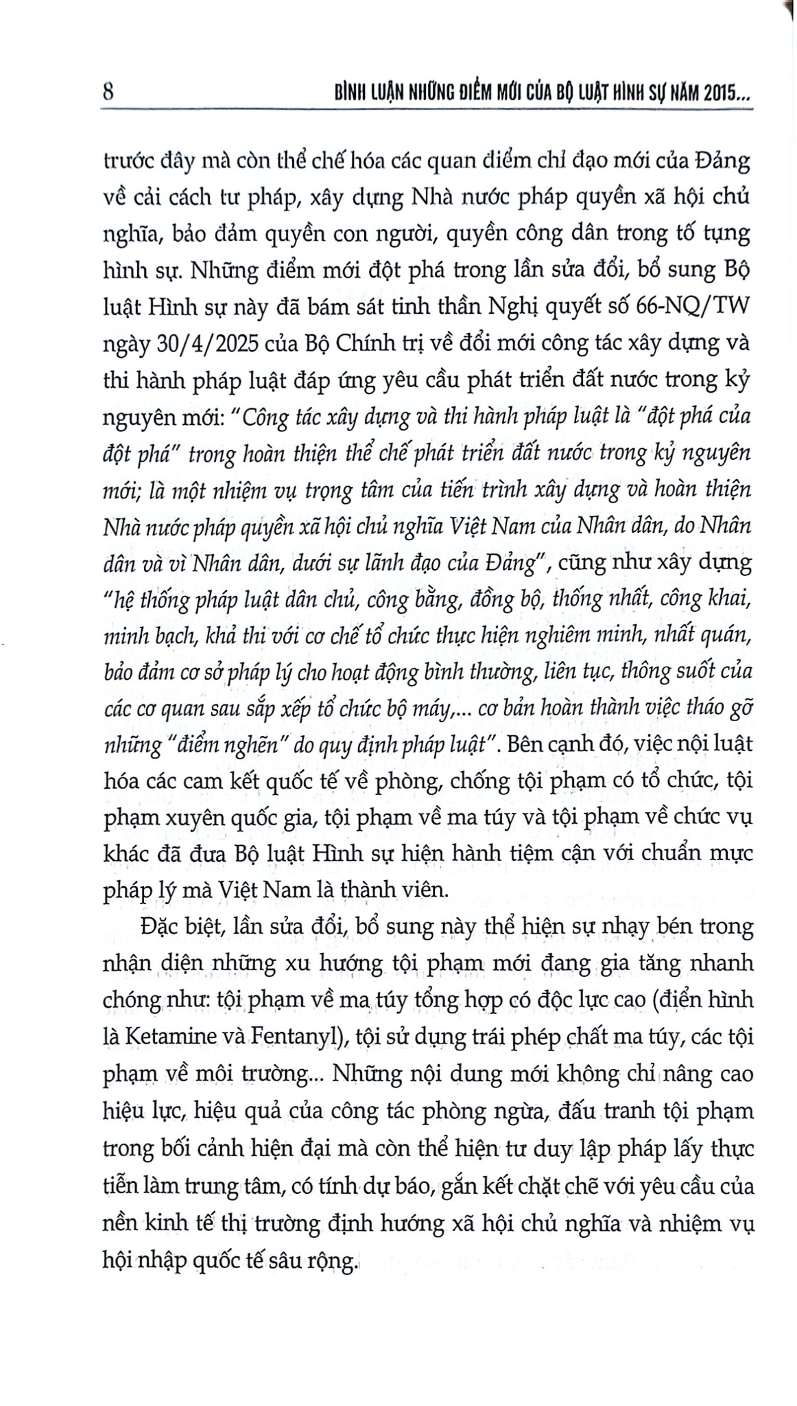 Bình Luận Những Điểm Mới Của Bộ Luật Hình Sự Năm 2015, Sửa Đổi, Bổ Sung Năm 2017, 2024, 2025 (CTQG) - PGS. TS. Nguyễn Thanh Thuỷ ( Chủ biên)