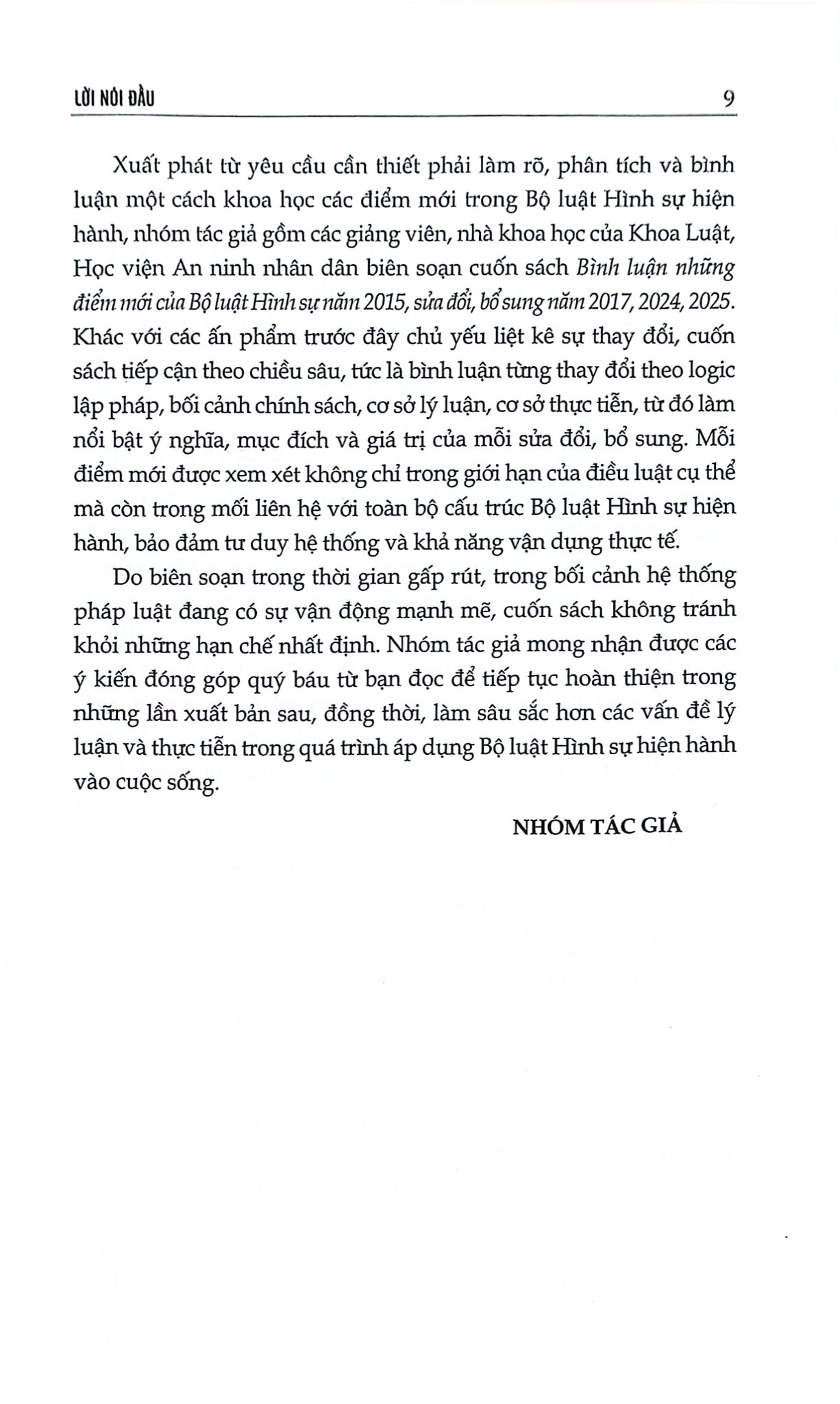 Bình Luận Những Điểm Mới Của Bộ Luật Hình Sự Năm 2015, Sửa Đổi, Bổ Sung Năm 2017, 2024, 2025 (CTQG) - PGS. TS. Nguyễn Thanh Thuỷ ( Chủ biên)