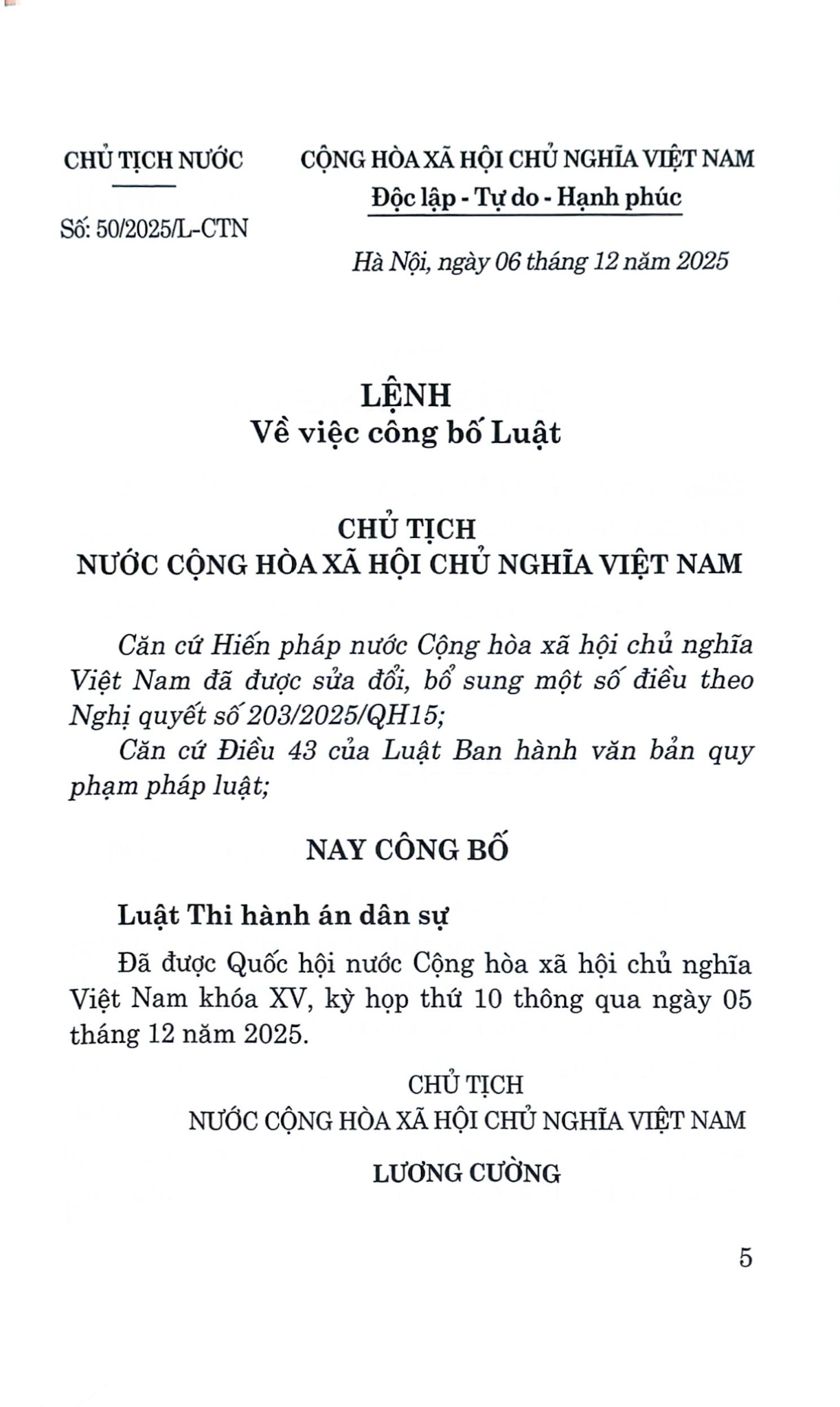 Luật Thi Hành Án Dân Sự Năm 2025 (CTQG) - Quốc Hội