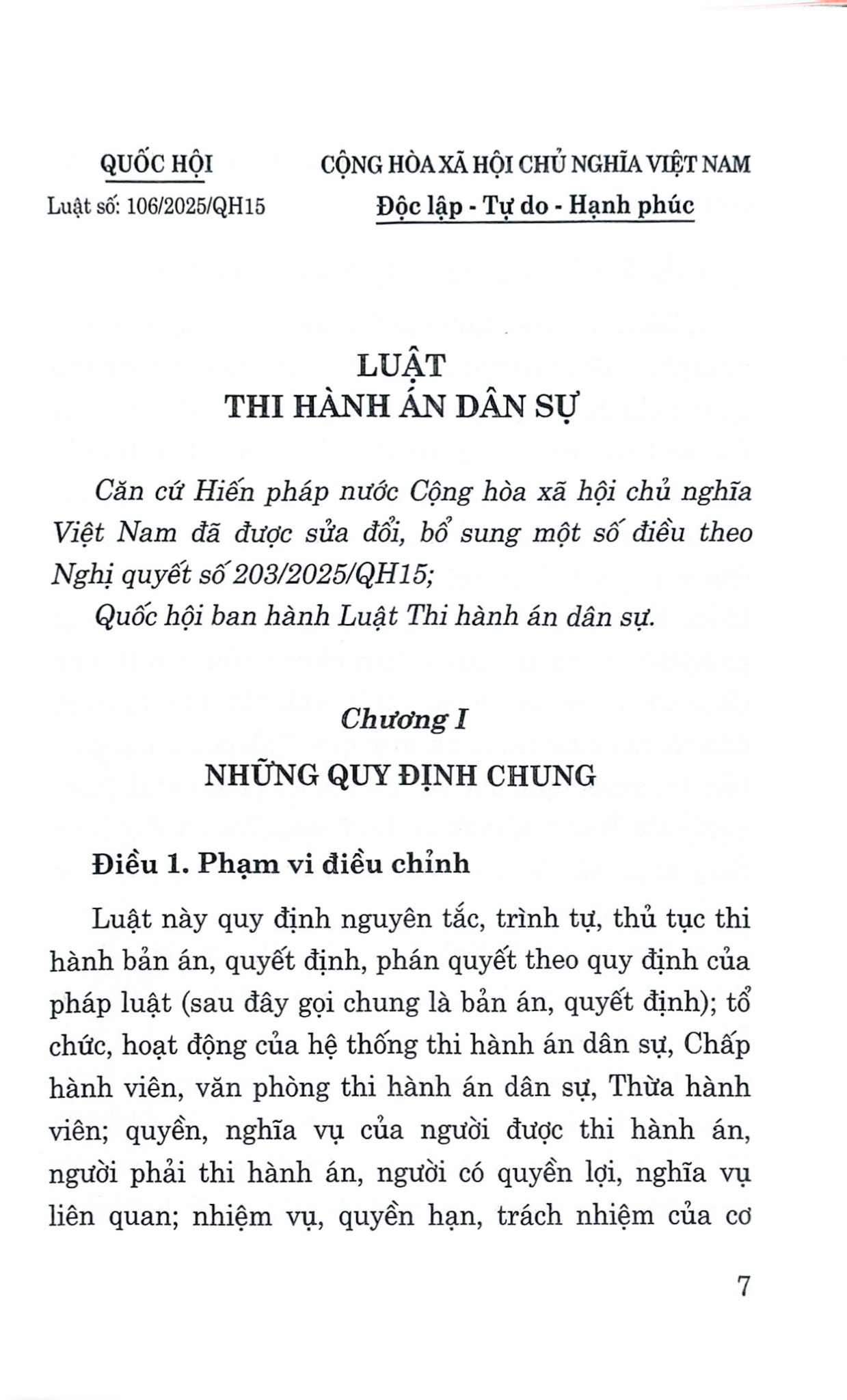 Luật Thi Hành Án Dân Sự Năm 2025 (CTQG) - Quốc Hội