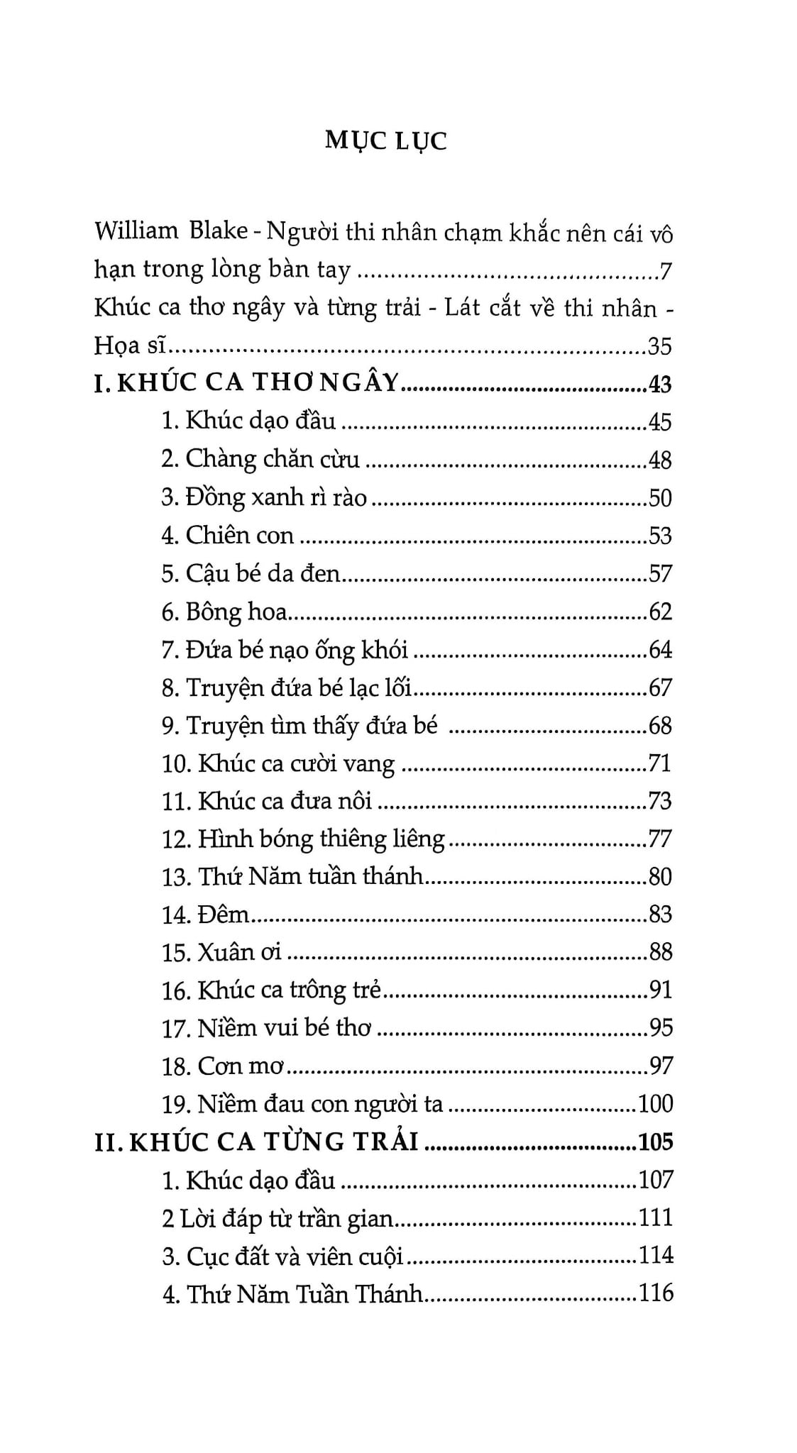 Khúc Ca Thơ Ngây Và Từng Trải – Tuyển Tập William Blake  - William Blake